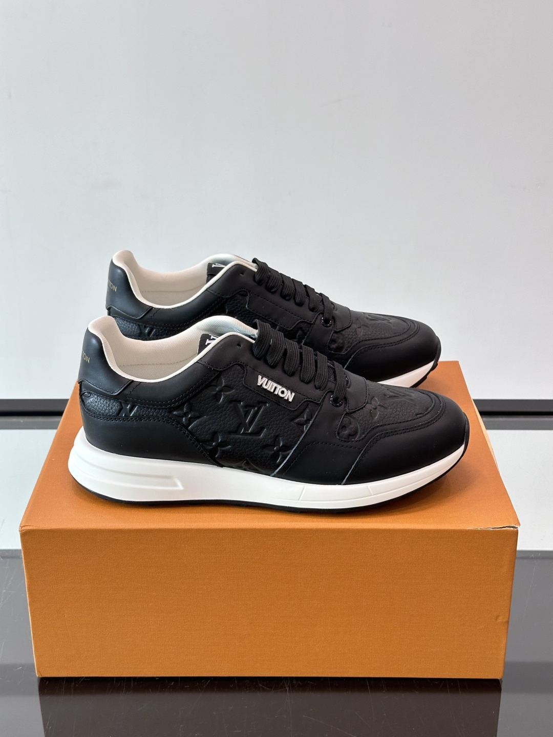 Louis Vuitton Black Monogram Low Top Sneakers