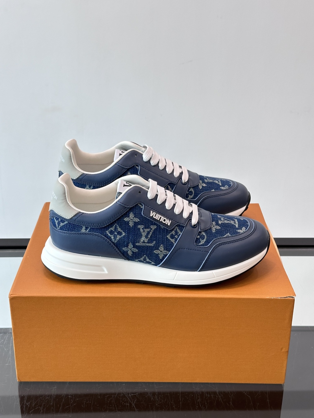 Louis Vuitton Blue Monogram Low Top Sneakers