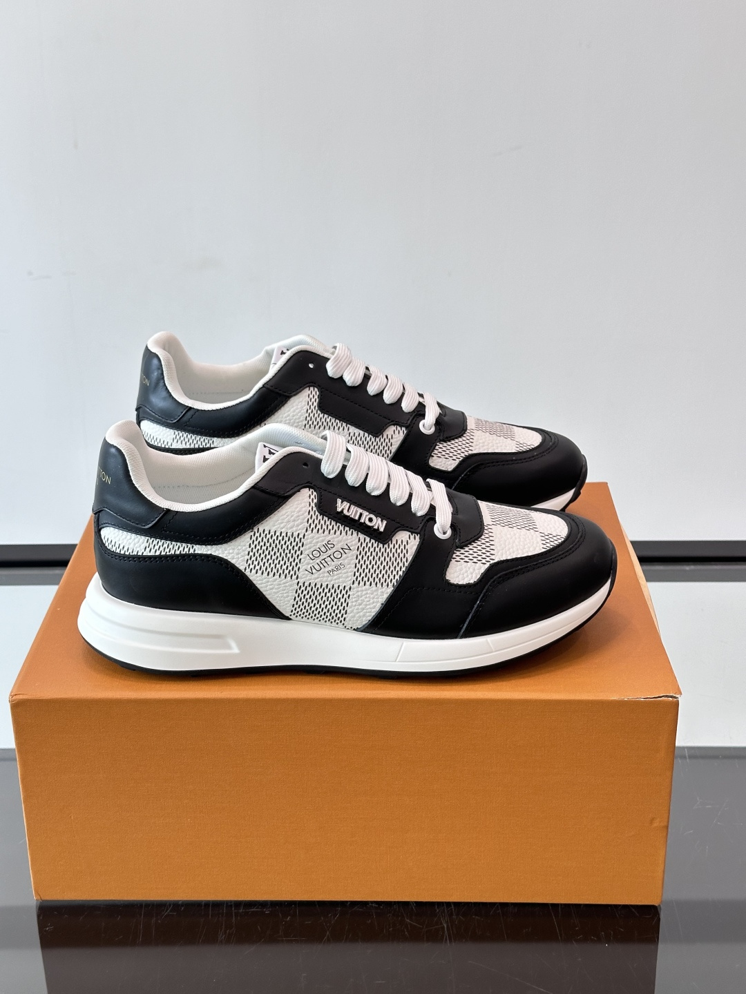 Louis Vuitton Black Checkered Low Top Sneakers