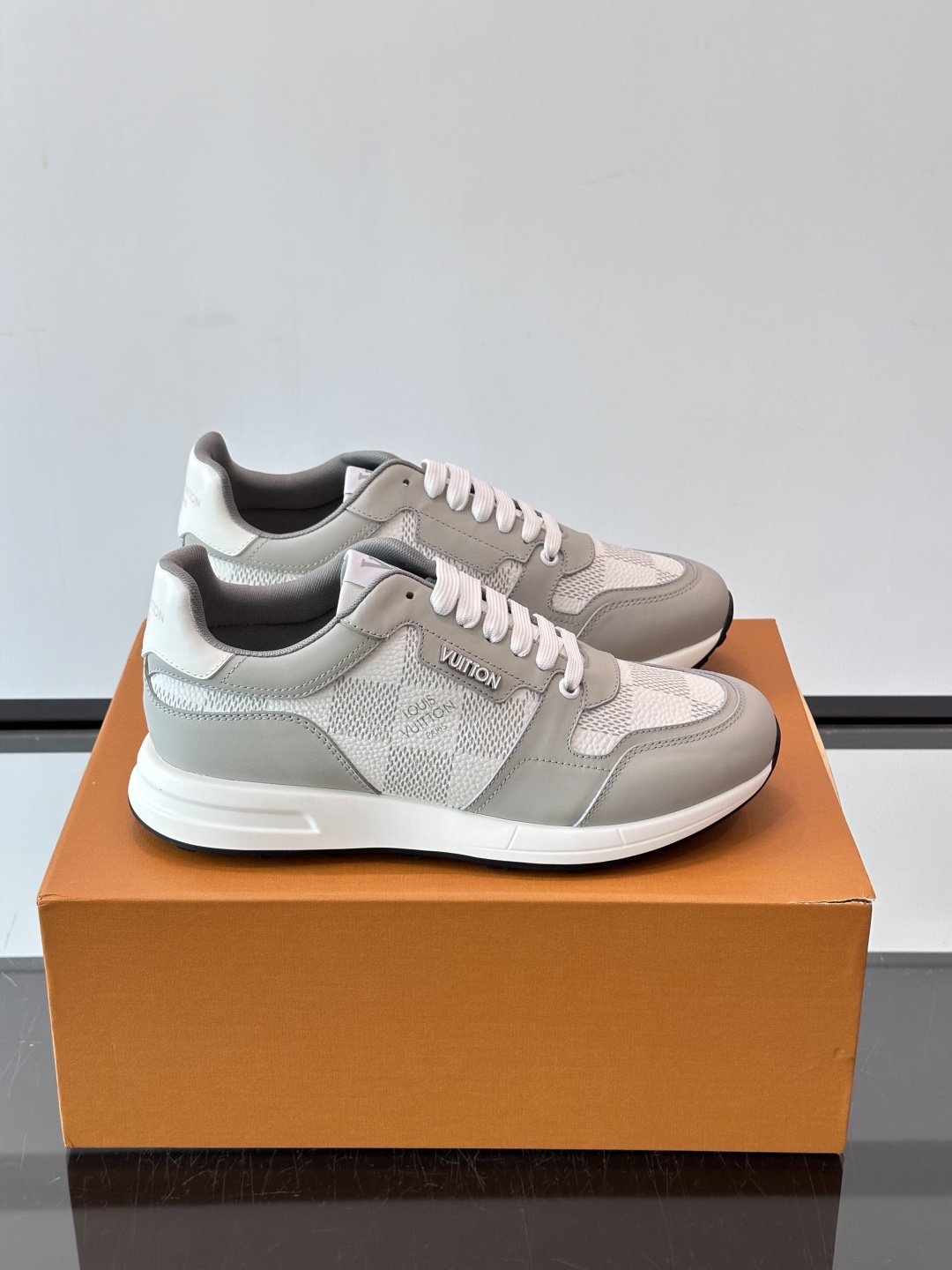 Louis Vuitton Gray Checkered Low Top Sneakers