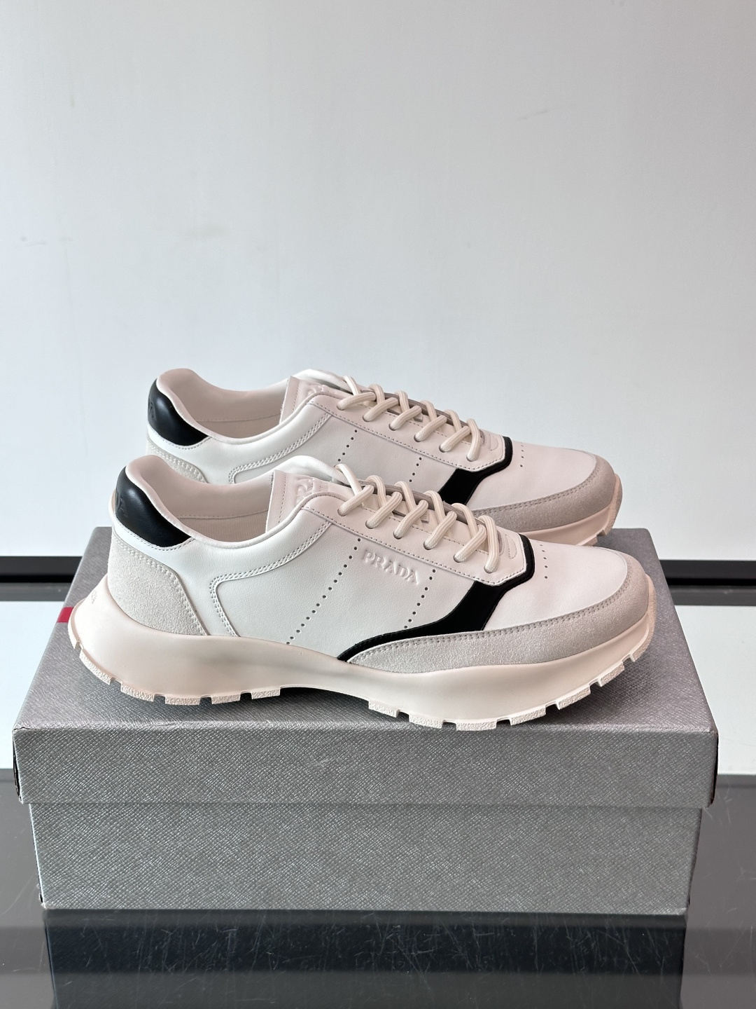 Prada White Black Chunky Sneakers