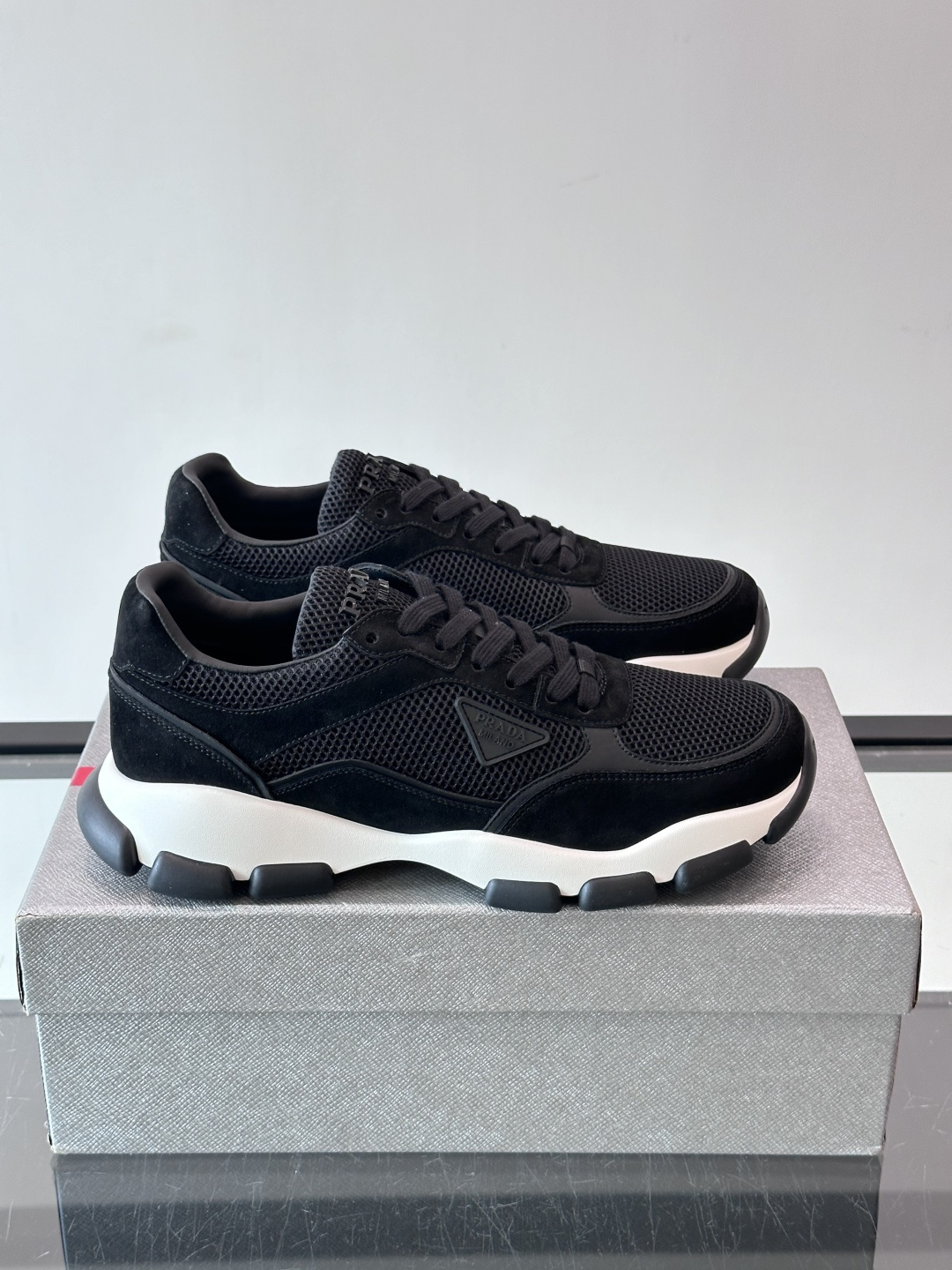 Prada Black White Chunky Sneakers