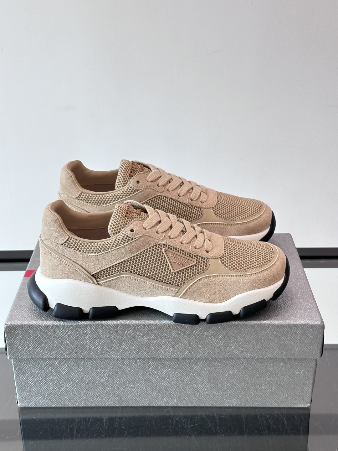 Prada Beige Chunky Sneakers