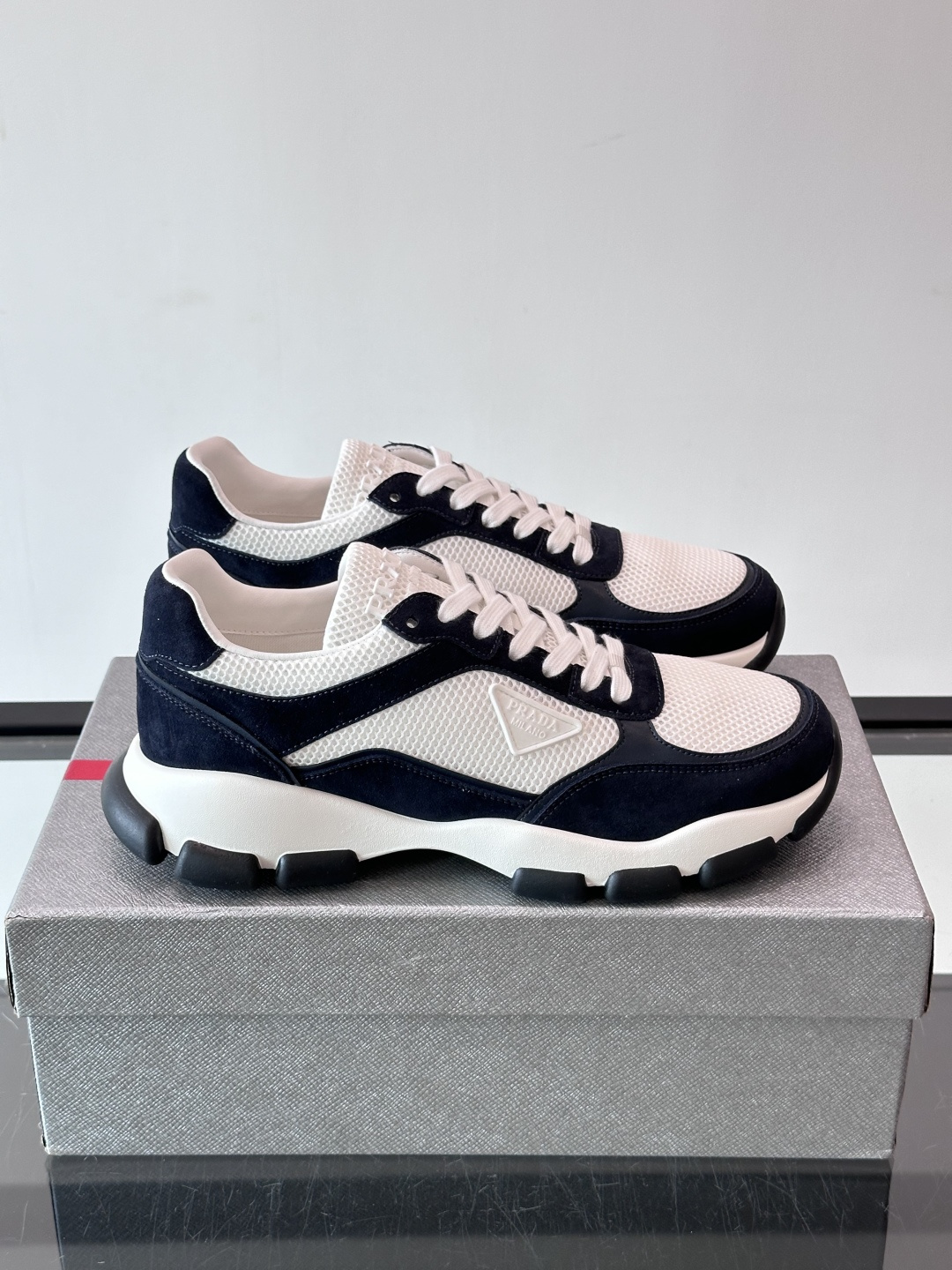 Prada Black White Chunky Sneakers
