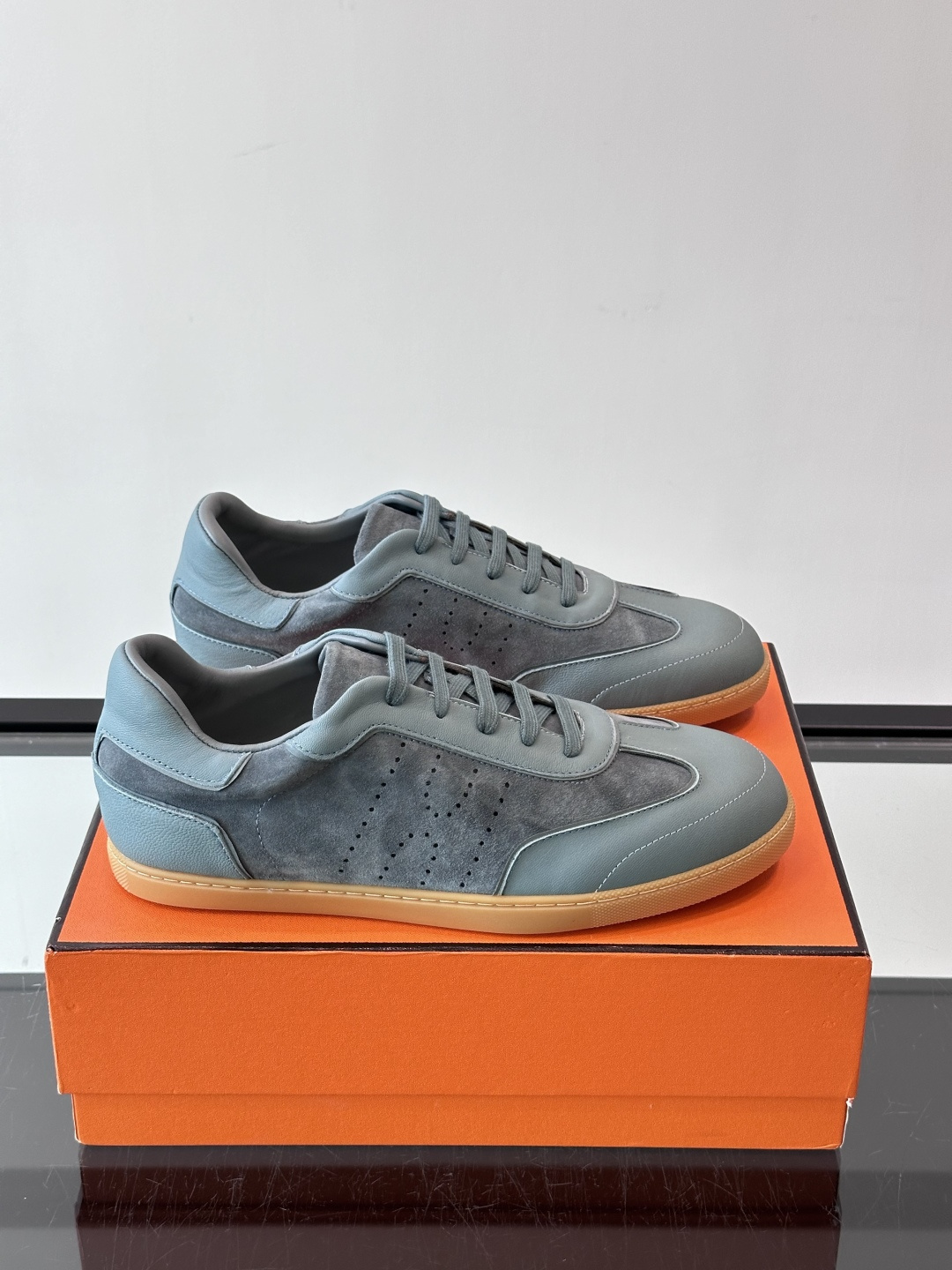 Hermes Blue Low Top Sneakers
