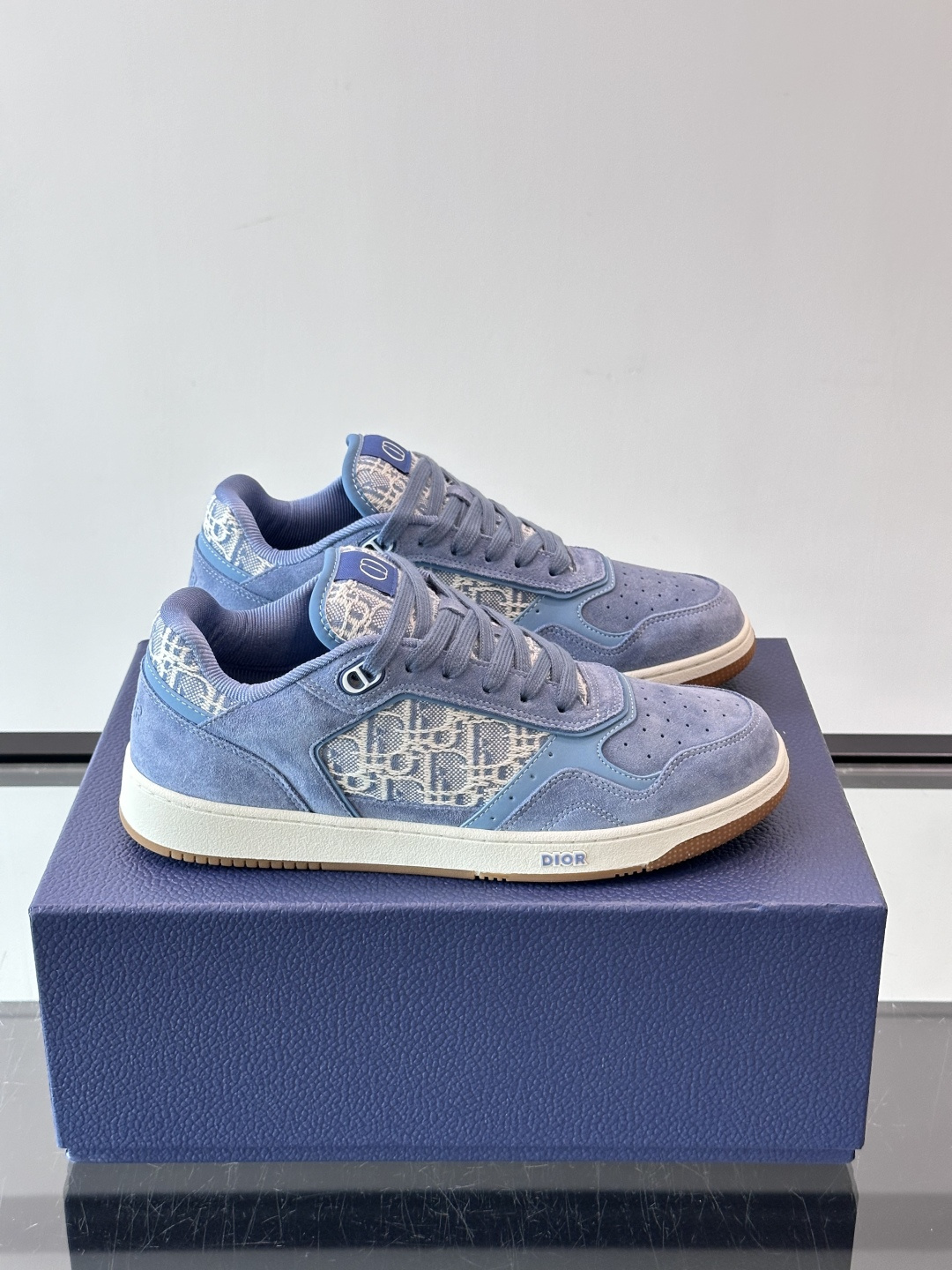 Dior Blue Monogram Low Top Sneakers