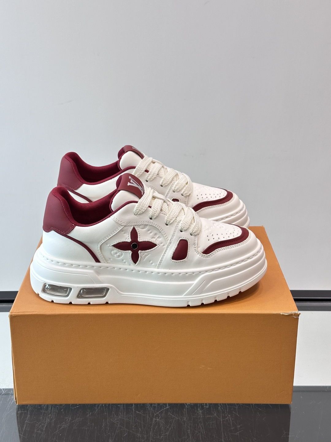 Louis Vuitton White Red Chunky Sneakers