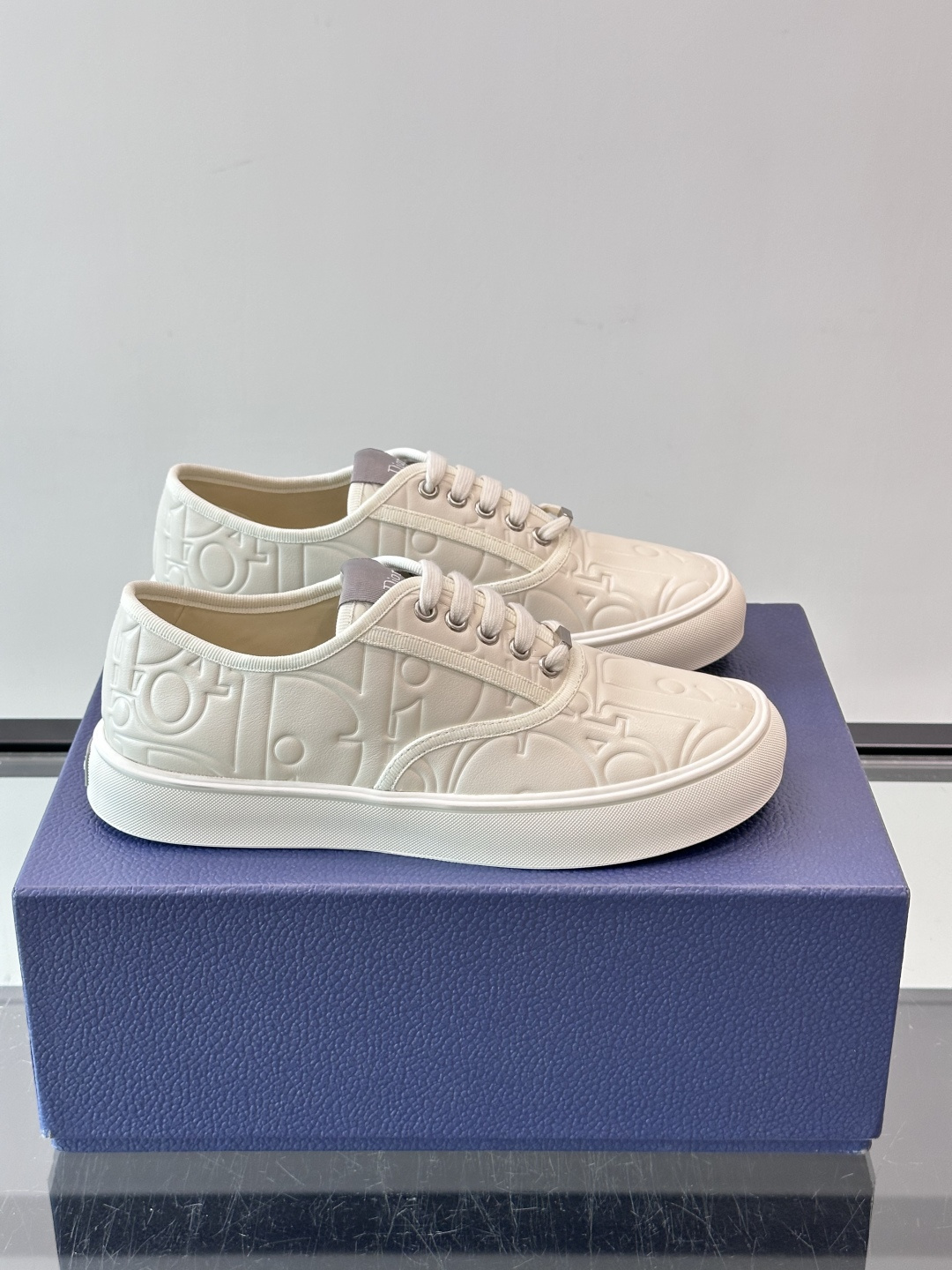 Dior White Monogram Low Top Sneakers