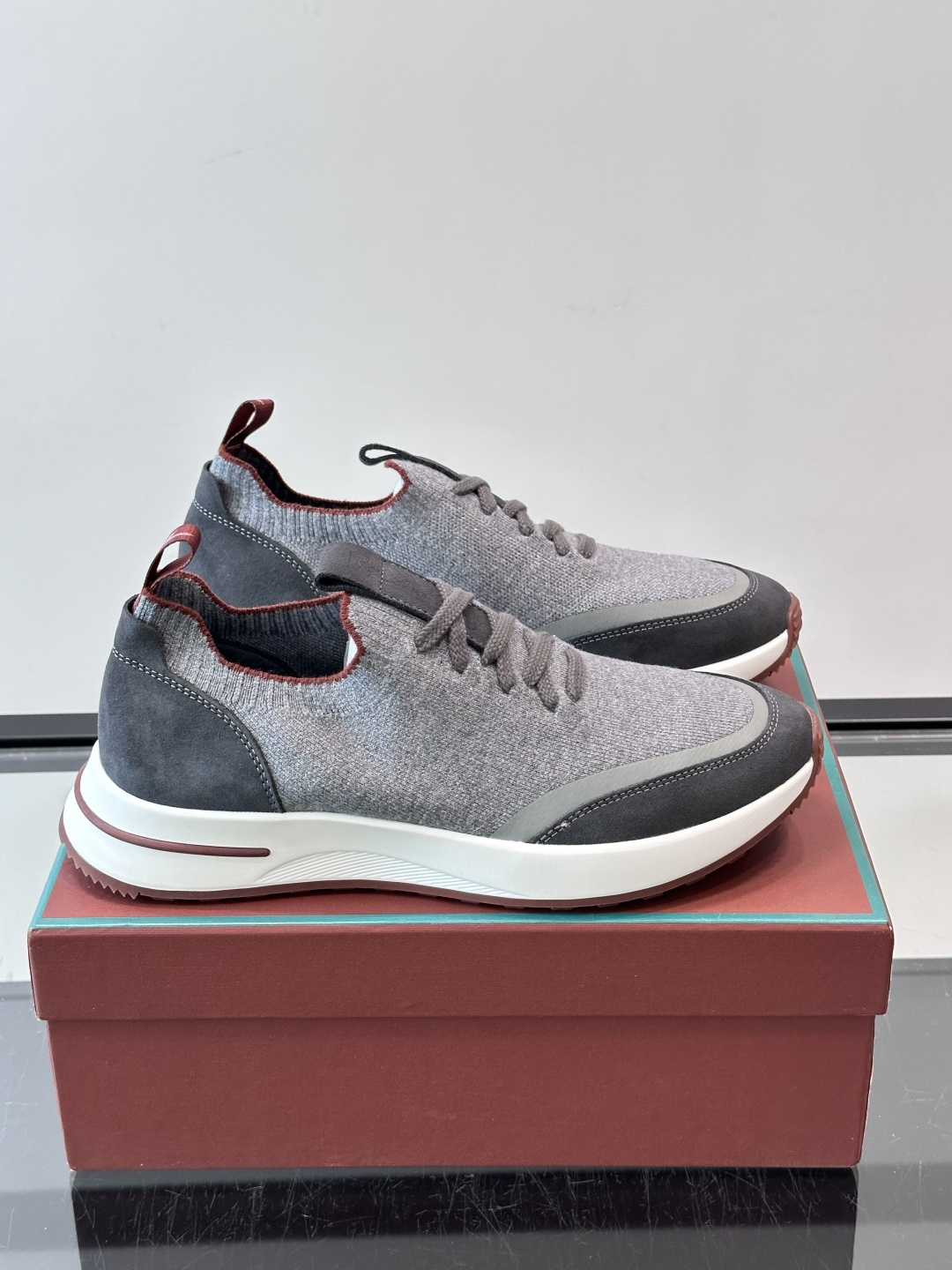Loro Piana Gray Slip On Sneakers
