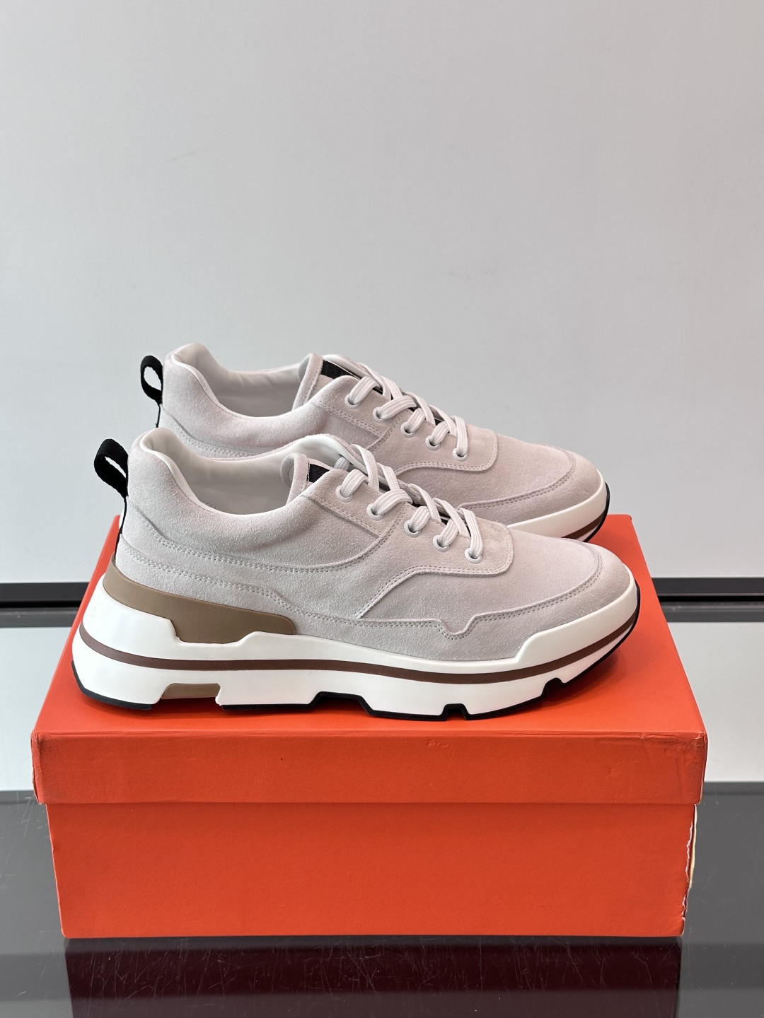 Hermes White Chunky Sneakers