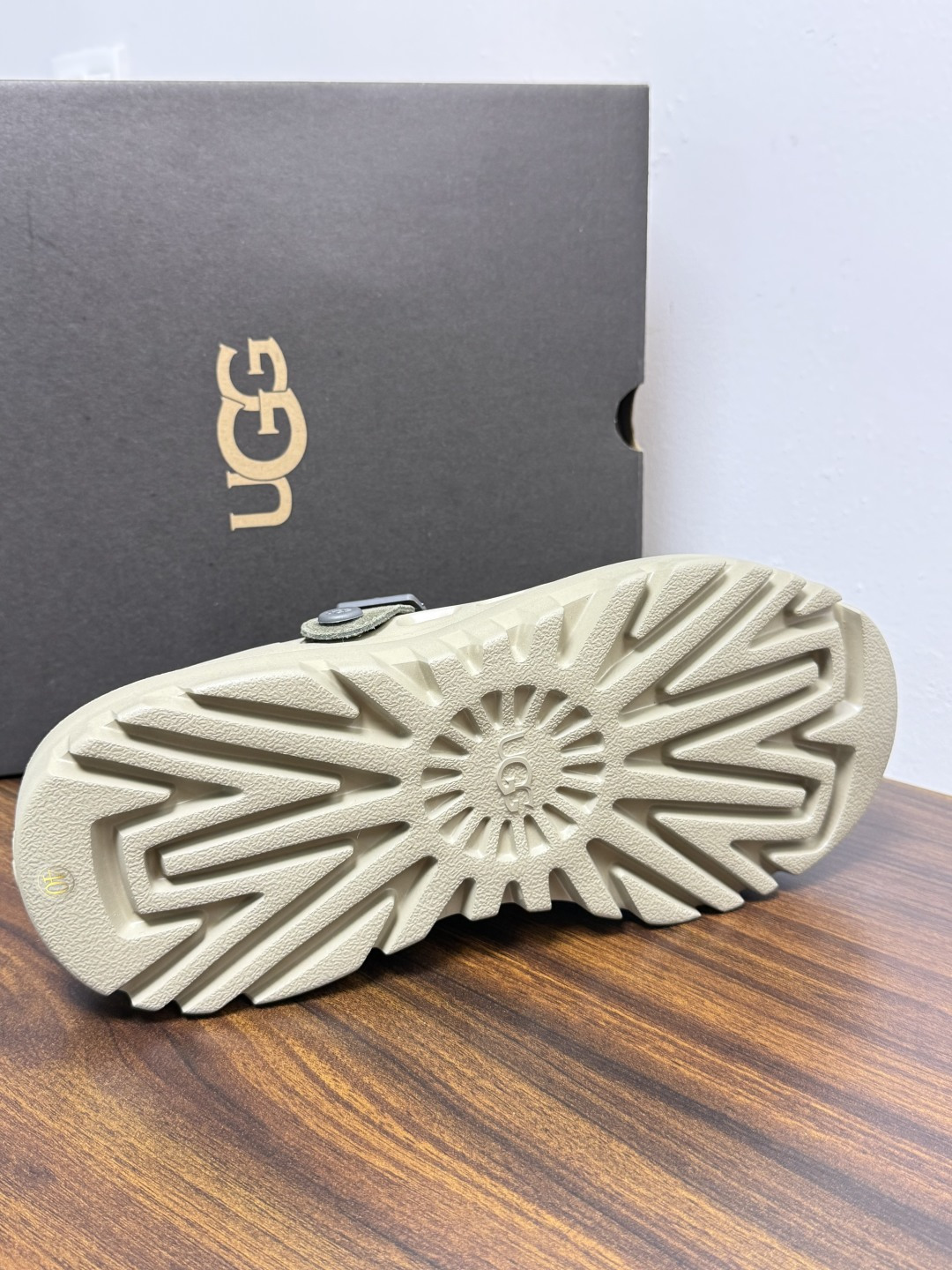 UGG Sienna 厚底粘扣一脚蹬​​，近两年比较火的" 勃肯风厚底鞋 "品类，翻毛皮/麂皮鞋面 + 宽魔术贴横带 +