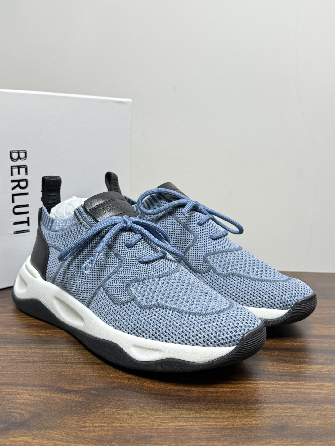 Berluti Light Blue Paneled Sneakers