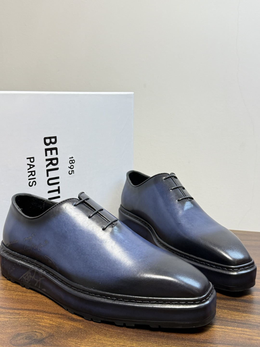 Berluti Blue Laced Dress Shoes