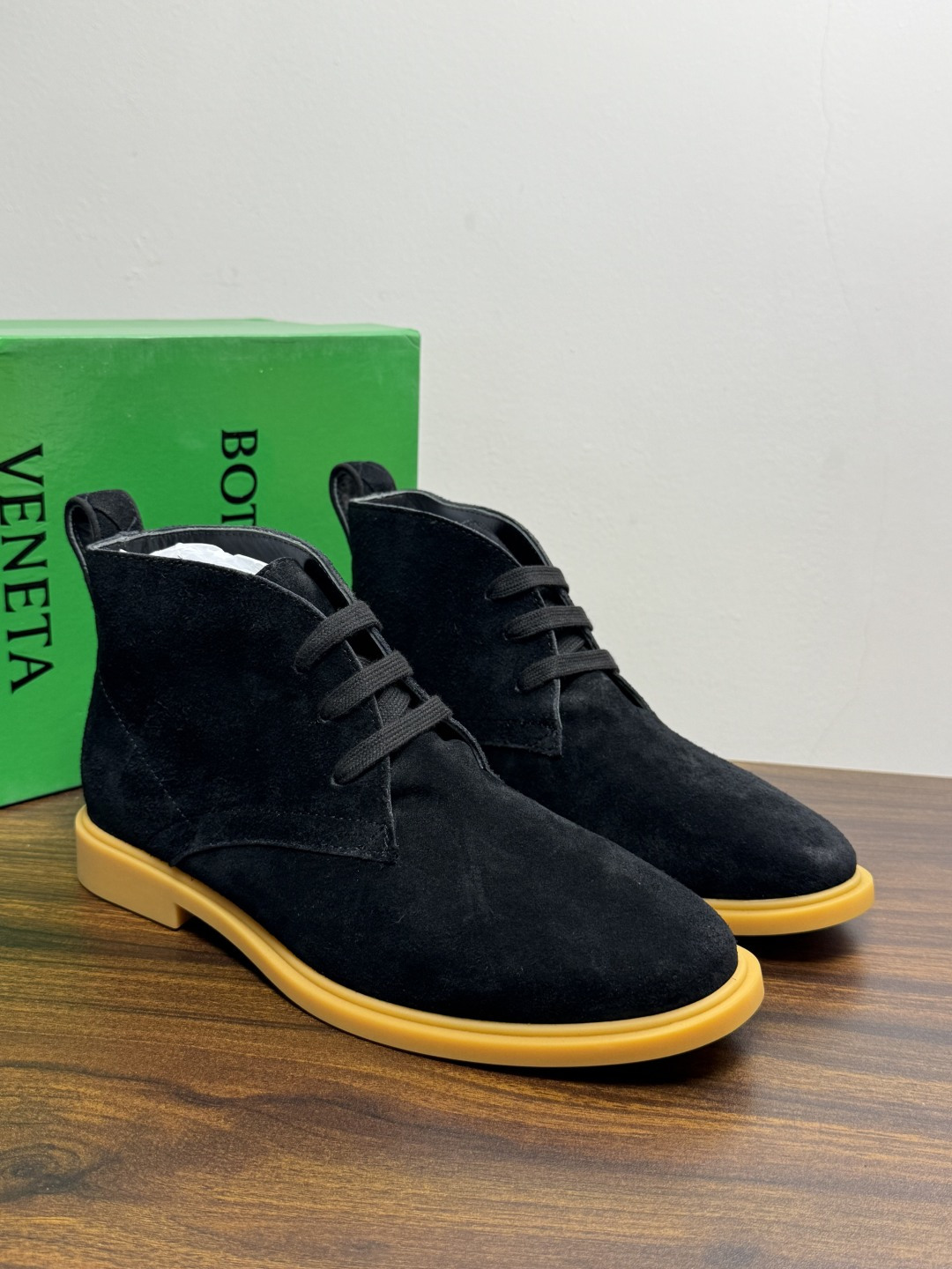 Bottega Veneta Black Laced Ankle Boots