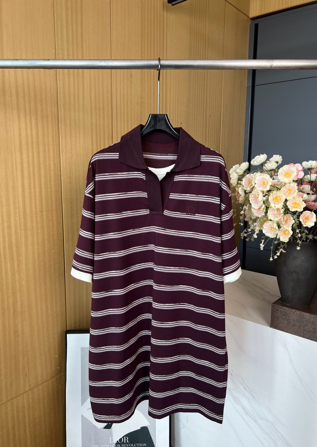 NO:436059,ICE DUST new autumn and winter style fake two-piece striped Polo dress, neckline cuff fake two-piece splicing design, chest embroidered badge, and very slim upper body S M L, skirts, alexander wang19860909ICE DUST 秋冬新款 假两件条纹Polo连衣裙、领口袖口假两件拼接设计、胸口刺绣徽章、上身非常显瘦 码数S M L,,skirts,alexander wang,Women's clothing