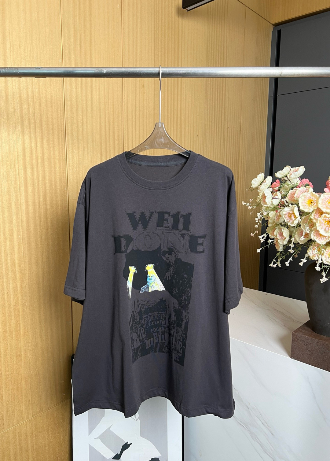 NO:454868,WE11 DONE new style, same style as Lu Han, graffiti printed pattern short-sleeved T-shirt, high-quality fabric, loose style, same style as men and women. Size S M L,, T-shirt,tees, t-shirt,alexander wang19860909WE11 DONE 新款 鹿晗同款 涂鸦印花图案短袖T恤、高克重面料、宽松版型、男女同款 码数S M L,,T-shirt,tees，t-shirt,alexander wang,Women's clothing