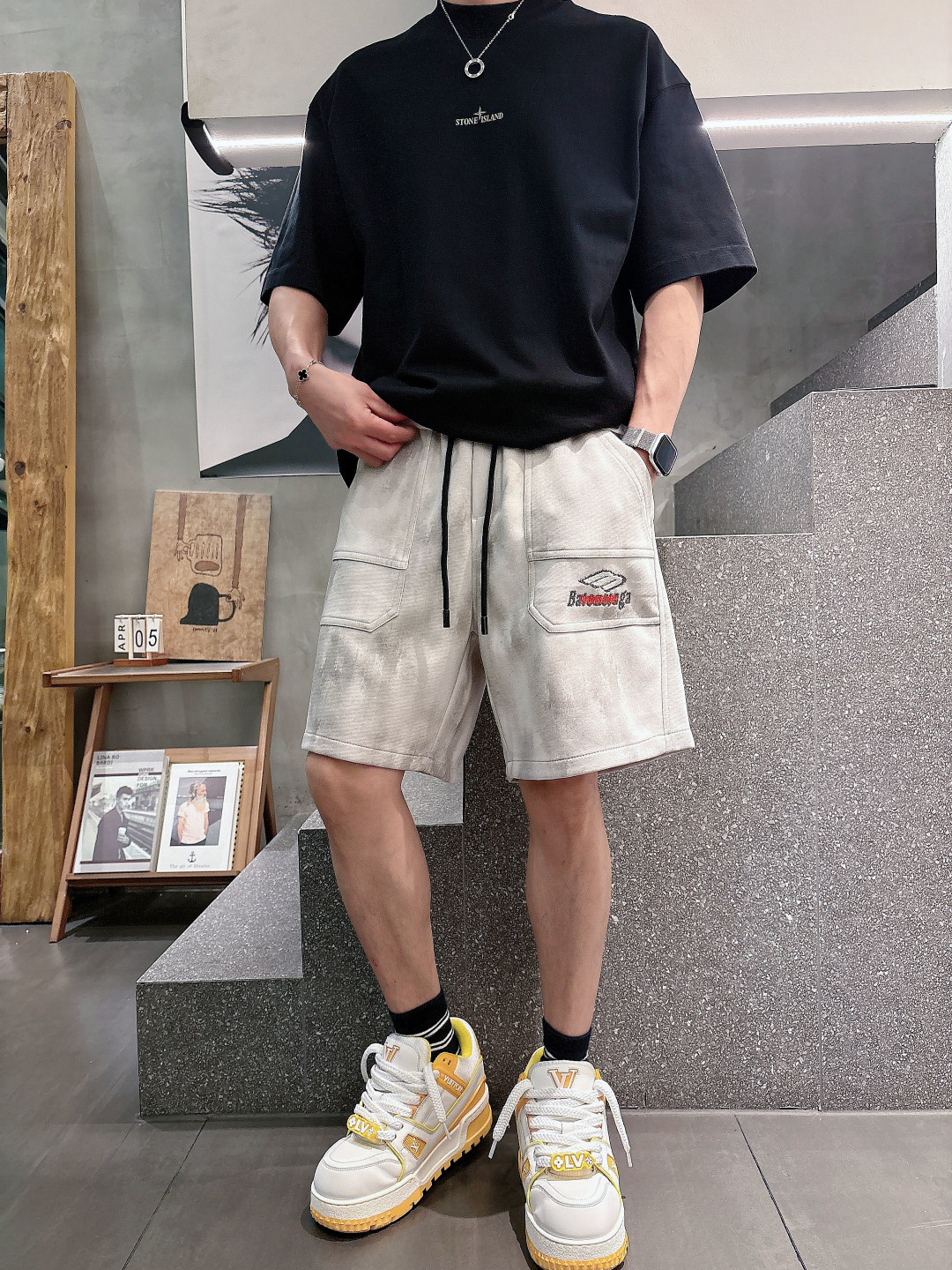 巴黎世家  三标齐全 2026夏季新款男士休闲短裤，高级定制面料透气面料 透气弹力舒适度极高，细节无可挑