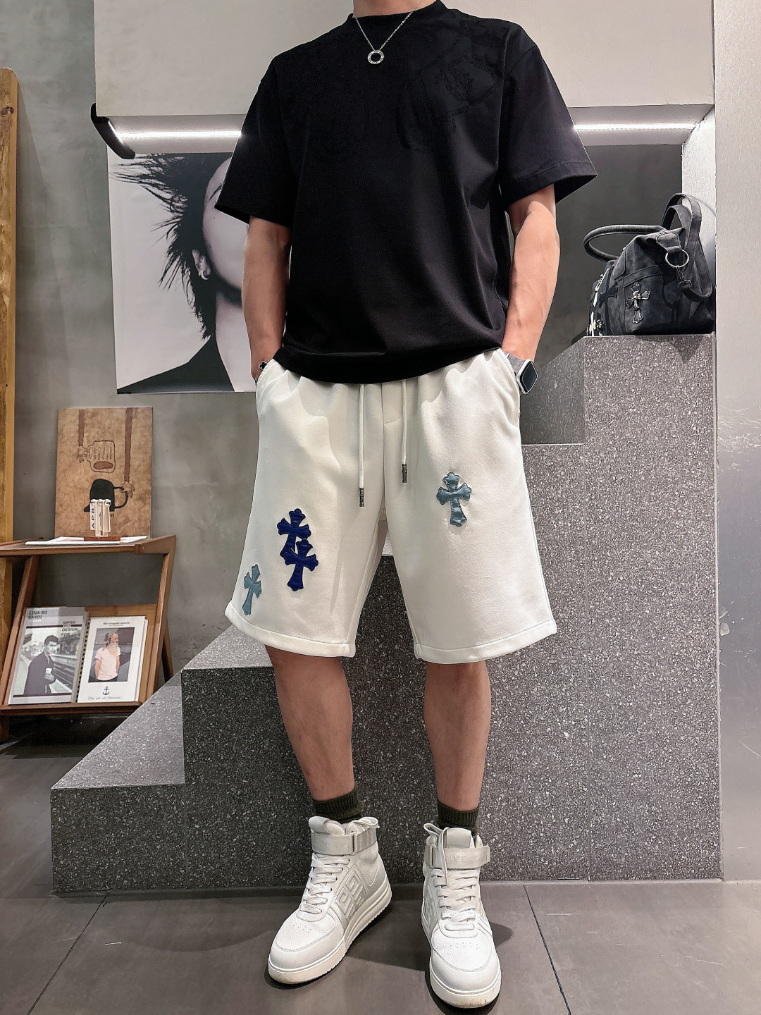 克罗心  三标齐全    2026夏季新款男士休闲短裤，高级定制面料透气面料 透气弹力舒适度极高，细节无