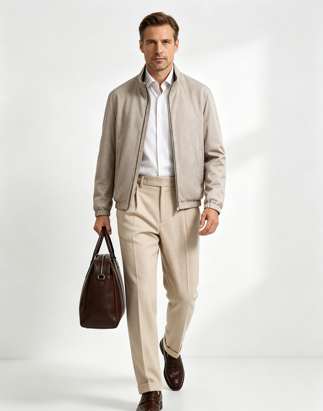 NO:935760,Canali is a century-old Italian family luxury men's clothing brand. In 1934, two brothers, Giovanni and Giacomo Canali, founded a handmade tailoring workshop in Triuccio, a suburb of Milan. It is now the third generation of the family. It is a pure high-end men's clothing made in Italy. It is at the same level as Loro Piana and Zegna. It is a representative brand of classic old-money style and quiet luxury. It is a benchmark model of Italian high-end men's clothing, which can be worn in two clothes and is very practical.  The outer layer of high-density polyester fiber fabric is waterproof and anti-wrinkle, rainproof and dustproof for daily commuting, and will not easily deform after long-term wear. The minimalist and neat version is not flattering on the figure. The inner high-content wool blend lining is soft and waxy to lock in temperature. It looks noble when worn alone or with a suit inside in autumn and winter. The warm and moist texture is visible to the naked eye. No exaggerated big logo, low-key and restrained old-money tone, suitable for business negotiations and daily travel. 4 high-end colors are navy blue/dark brown/grey coffee/pure black for full coverage.  It is light and not bulky, the stand-up collar zipper design is simple and elegant, and the elasticated cuff is windproof and comfortable. There is sufficient stock at the stall, and bulk purchases are supported. Overseas second batch and physical store merchants are welcome to come to the store to take photos and select models. The texture is benchmarked against the counter, and the price-performance ratio is excellent!  Size; M-3XL /JK68121,,loro piana,zegna,business suit,19860909Canali（康纳利）是意大利百年家族奢侈男装品牌,1934年由Giovanni、Giacomo Canali两兄弟,在米兰近郊特里乌乔创立手工裁缝工坊,至今已经营家族第三代,属于纯正意大利制造高端男装,和Loro Piana、Zegna杰尼亚同级,是经典老钱风静奢代表品牌. 意大利高端男装标杆款,一衣两穿实用性拉满 外层高密聚酯纤维面料,防水抗皱,日常通勤防雨防尘,久穿不易变形,极简利落版型不挑身材 内里高含量羊毛混纺内衬,软糯锁温,秋冬单穿、内搭西装都显贵气,温润质感肉眼可见  无夸张大logo,低调内敛的老钱调性,商务洽谈、日常出行全能驾驭 4个高级色系藏青/深棕/灰咖/纯黑全覆盖 轻薄不臃肿,立领拉链设计简约大气,松紧收口防风舒适 档口现货充足,支持批量拿货,海外二批、实体店客商欢迎到店实拍选款,对标专柜质感,性价比拉满！ 码数；M-3XL /JK68121,,loro piana,zegna,business suit,,Men's clothing