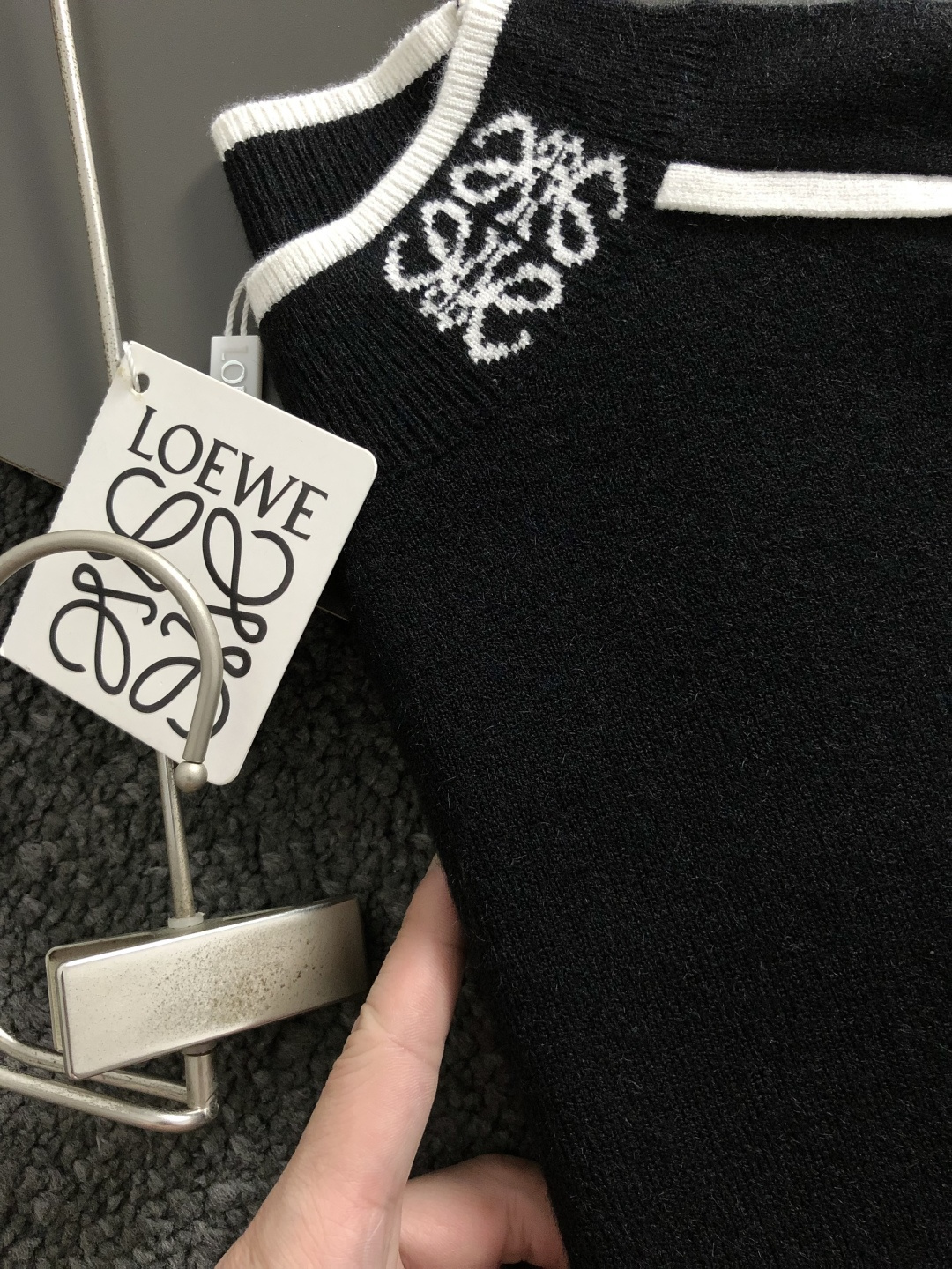 Loewe Men's Black Wool Sweater with White Trim and Logo Detail 4 cmp i1760280212926 8190 0 2