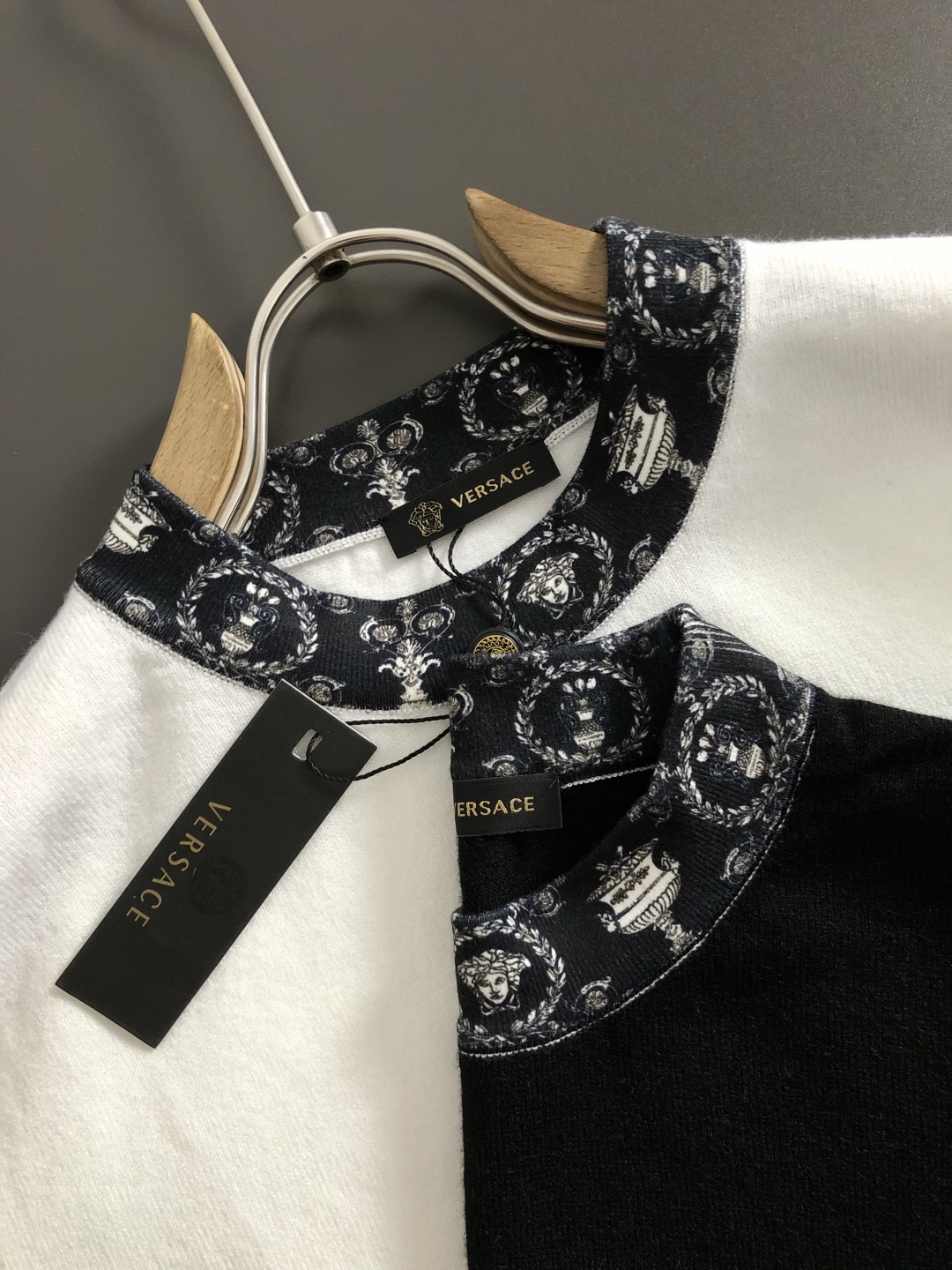 Versace Men's Black Wool Sweater with Embroidered Neck and Cuff Detail 8 cmp i1760367229591 2114 0 4