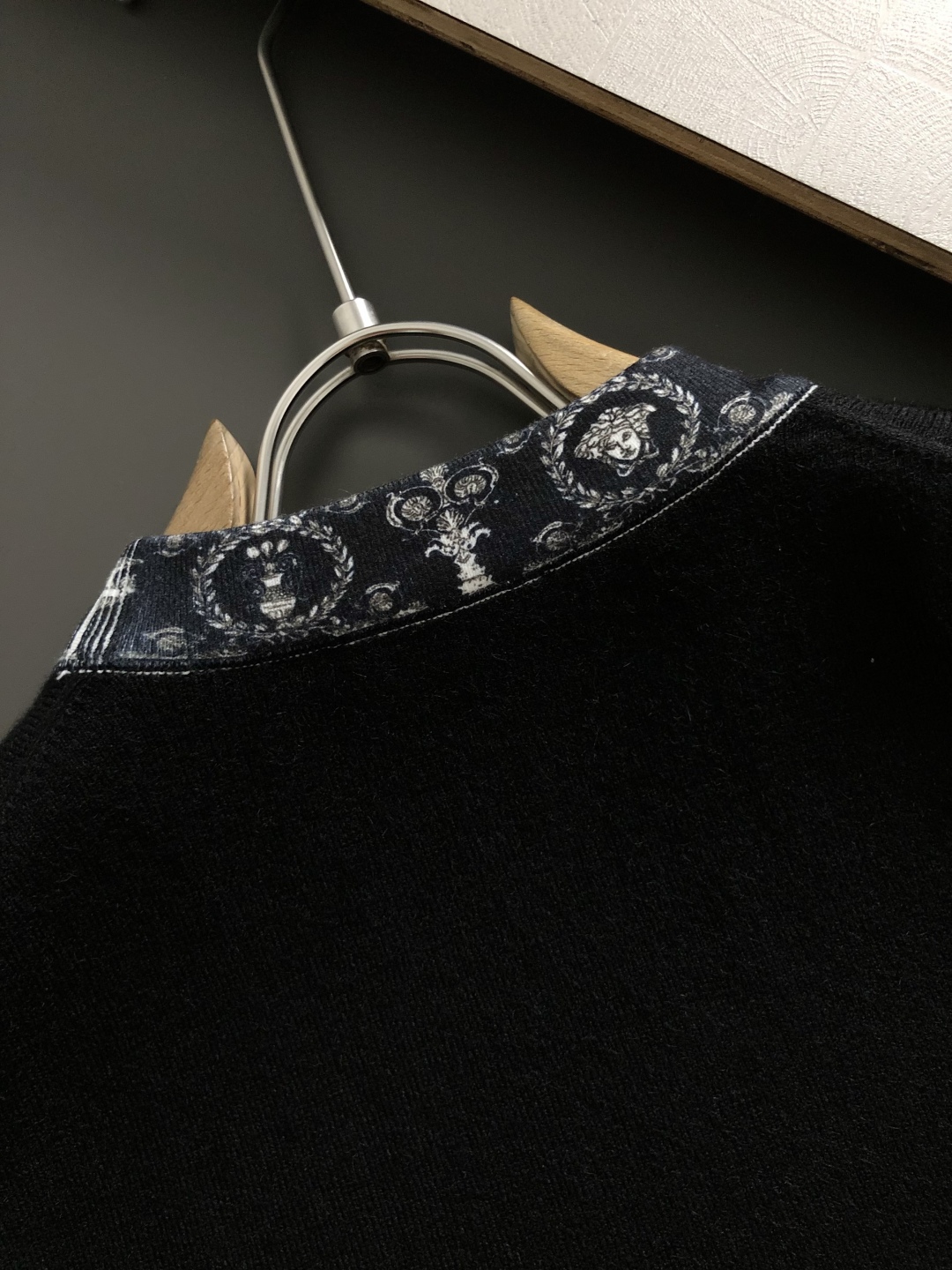 Versace Men's Black Wool Sweater with Embroidered Neck and Cuff Detail 10 cmp i1760367229766 2077 0 2