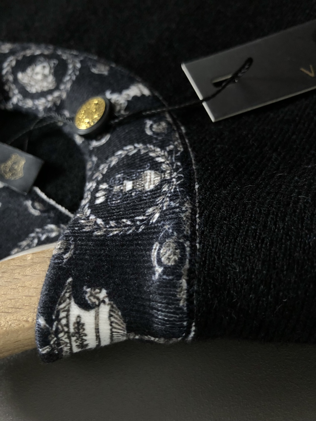 Versace Men's Black Wool Sweater with Embroidered Neck and Cuff Detail 7 cmp i1760367230142 7129 0 1