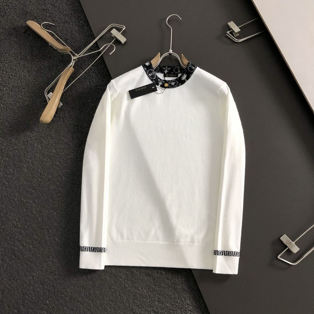 Versace Men's Black Wool Sweater with Embroidered Neck and Cuff Detail 6 cmp i1760367230269 3663 0 7