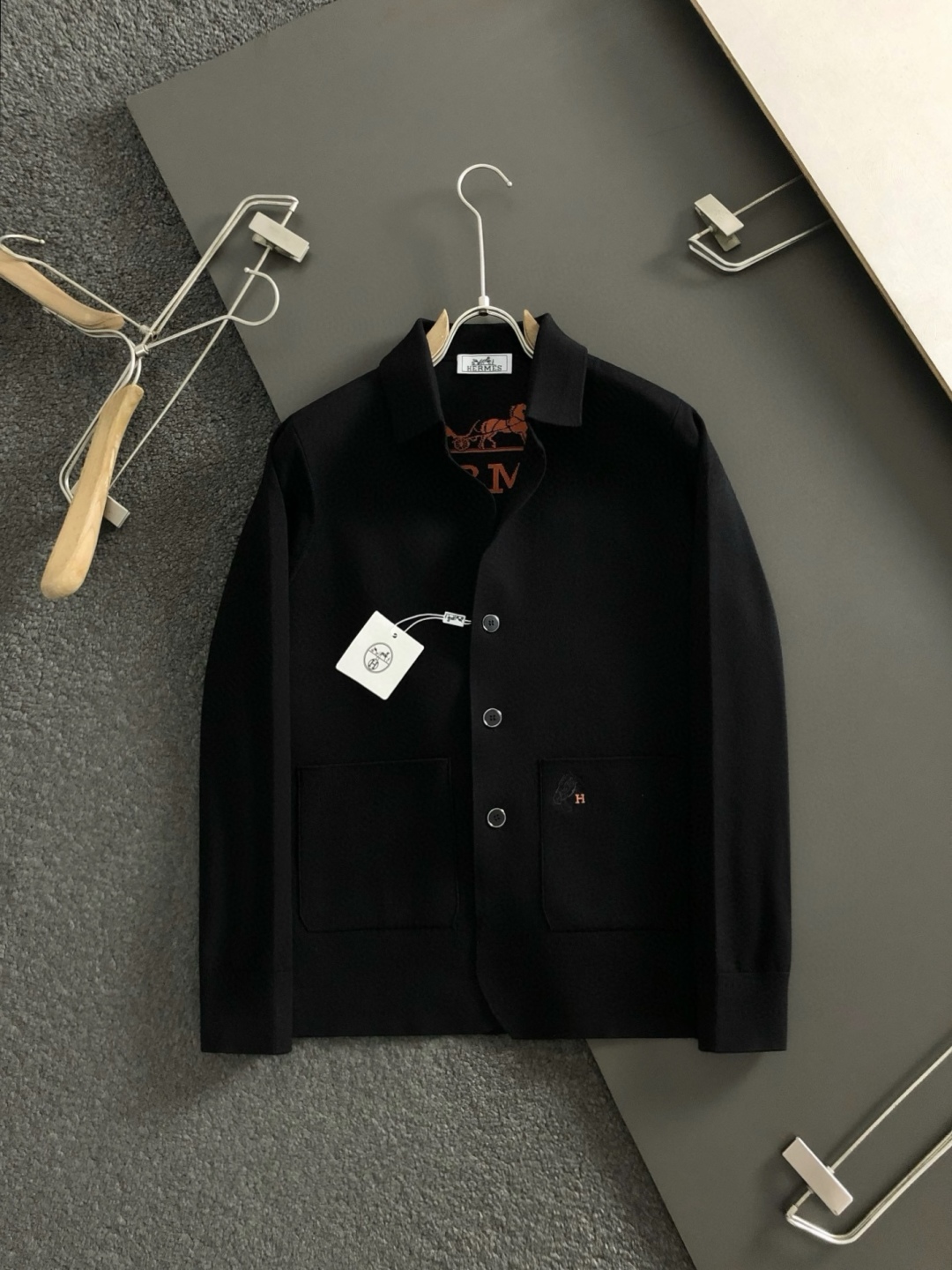Hermès Men's Black Wool Blend Jacket - Slim Fit, Designer Style 2 cmp i1760455037184 1675 0 0