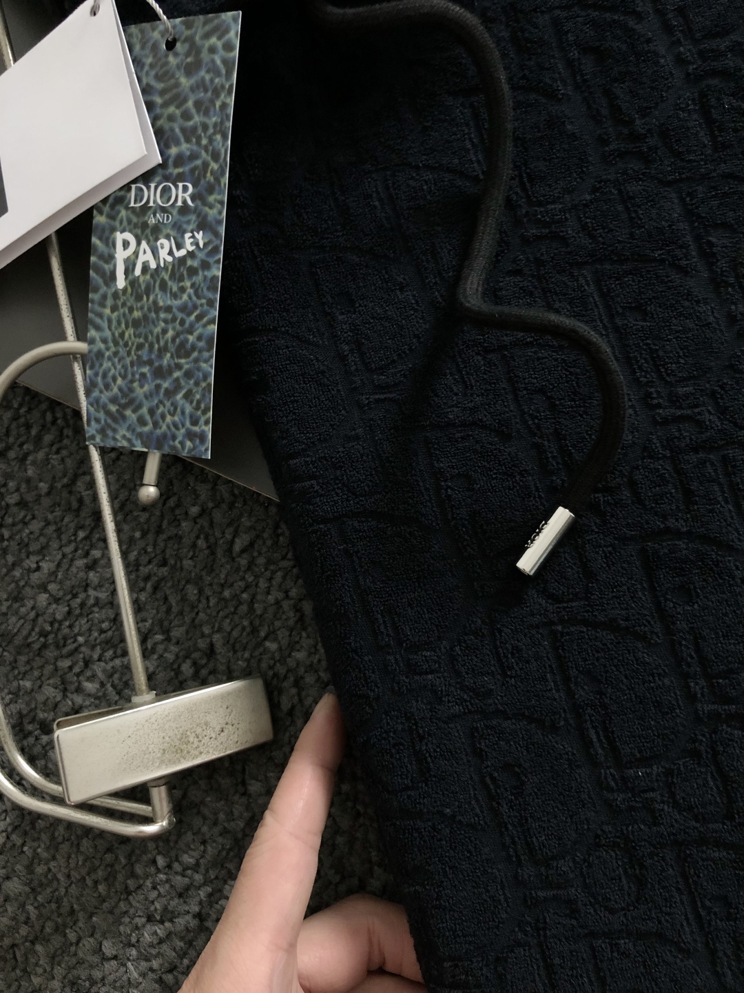 Dior Men's Black Terry Cotton Hoodie Full Letter Embroidery Classic Fit 4 cmp i1760457247275 3520 0 9