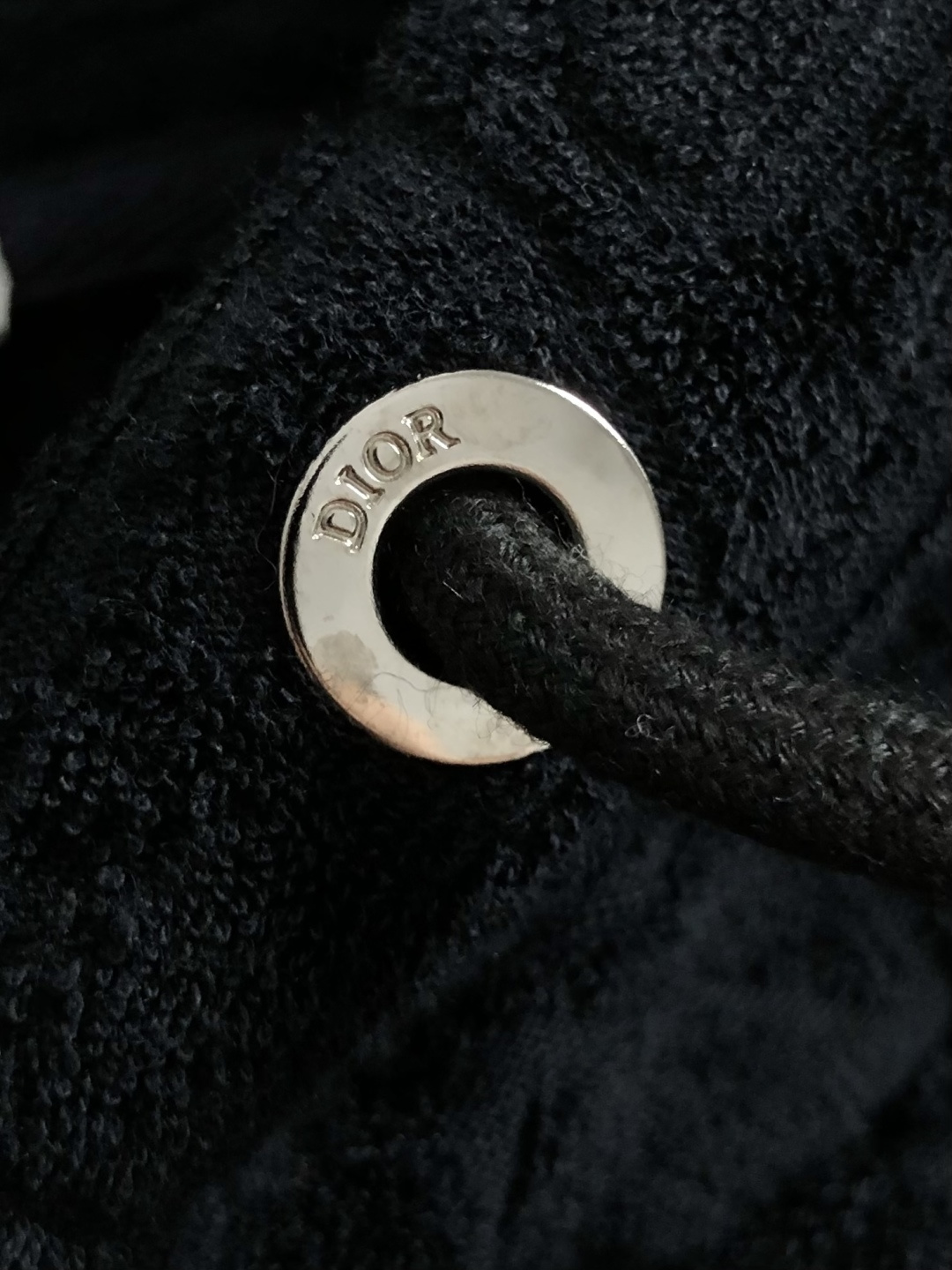 Dior Men's Black Terry Cotton Hoodie Full Letter Embroidery Classic Fit 7 cmp i1760457250035 2104 0 5