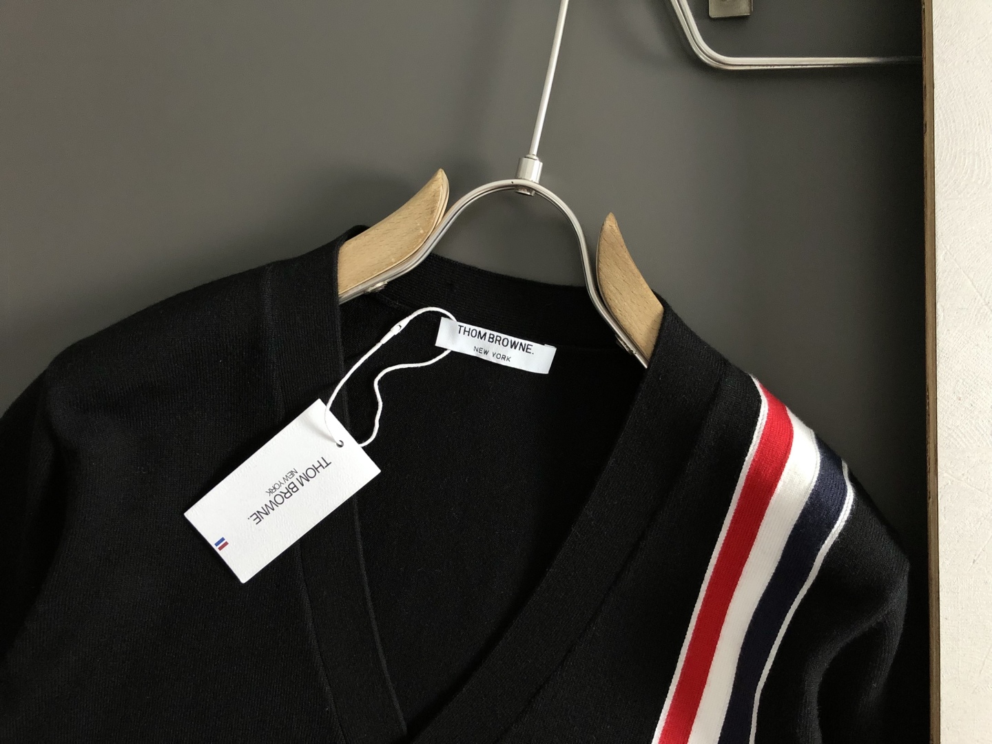 Thom Browne Men's Black Cardigan with Signature Stripe Detail - Slim Fit 5 cmp i1760544491072 9742 0 0
