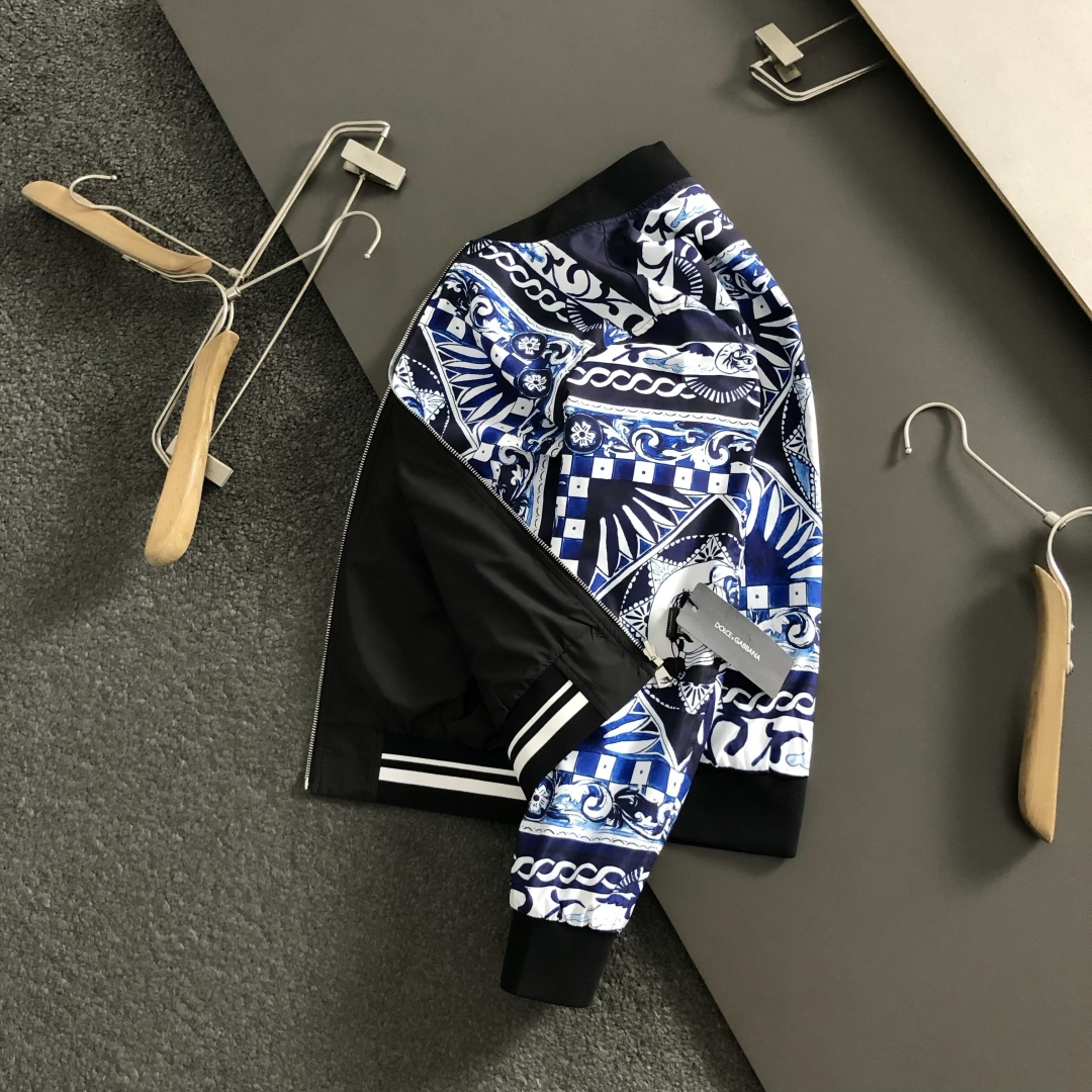 Dolce & Gabbana Veste Réversible Imprimée et Unie pour Homme