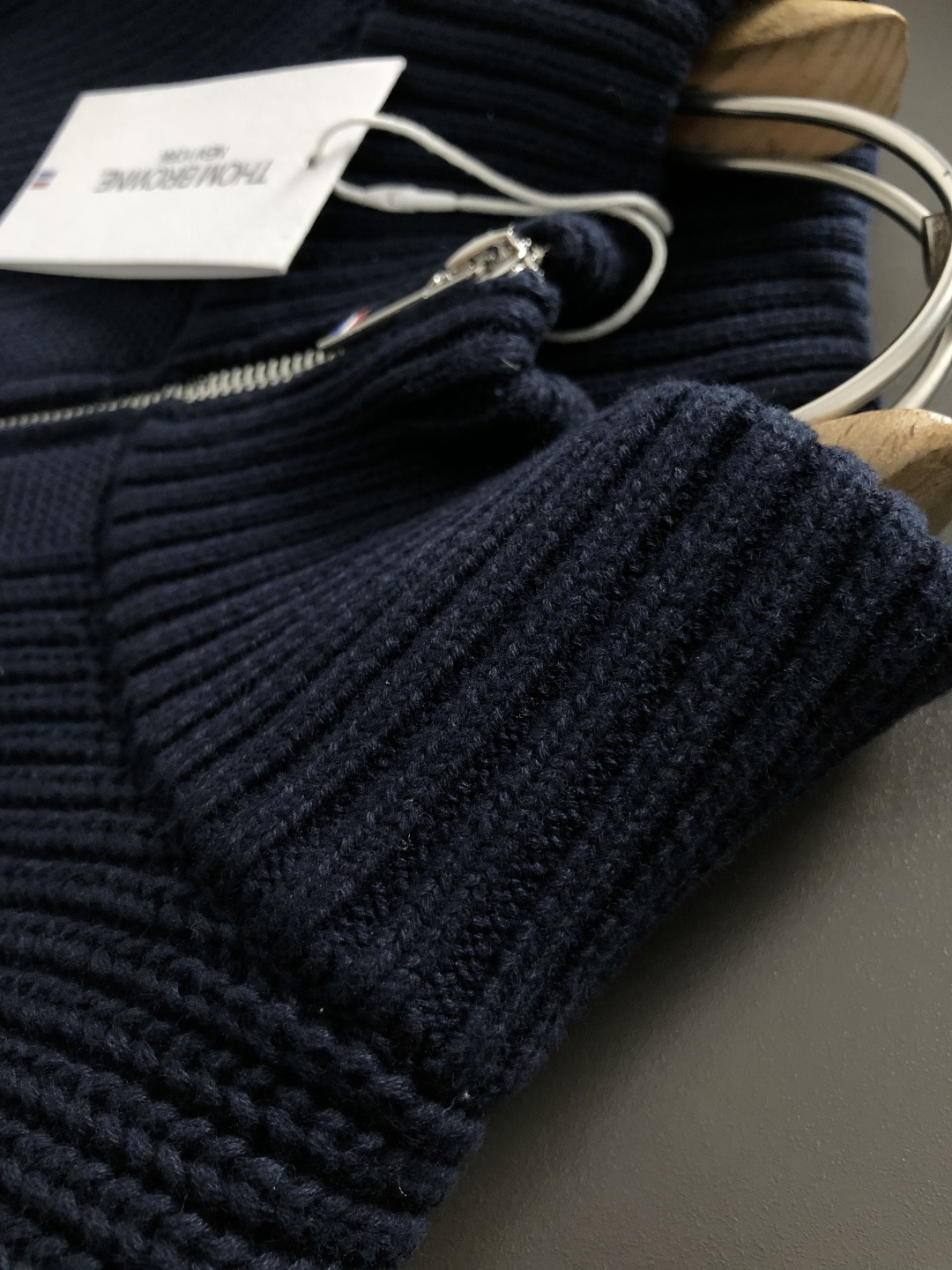 Men's Navy Blue Wool Blend Zip-Up Cardigan with Four-Bar Stripe Detail 9 cmp i1760639809733 1177 0 3