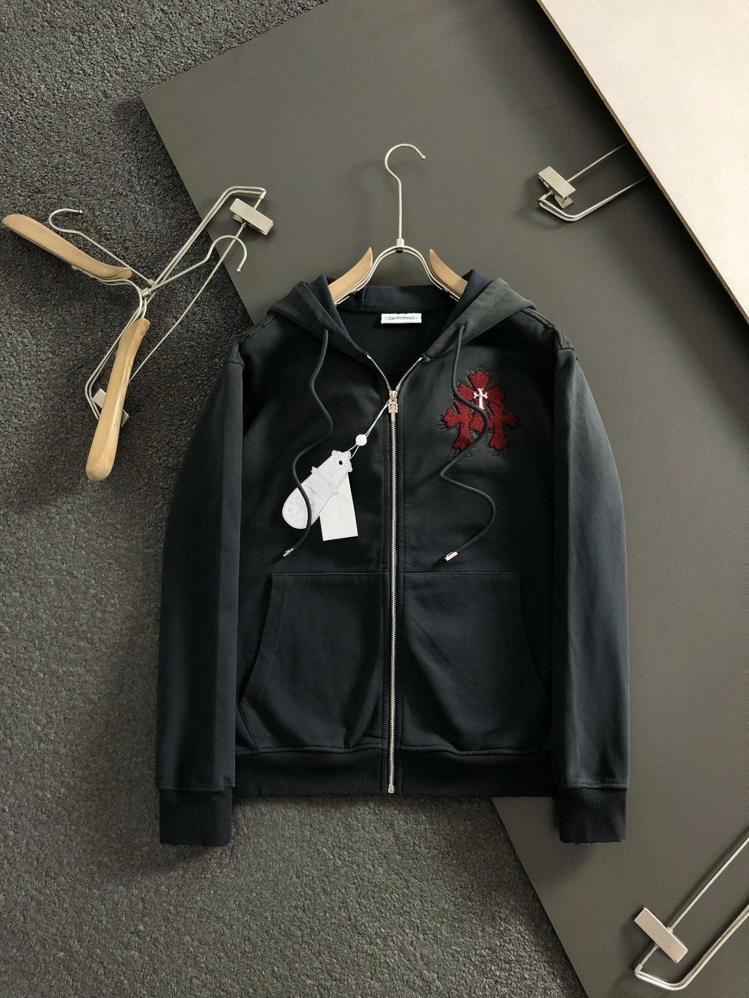 Men's Gothic Cross Washed Hoodie, Full Zip Sweatshirt, Casual Fashion Pullover 3 cmp i1760639894008 8472 0 0