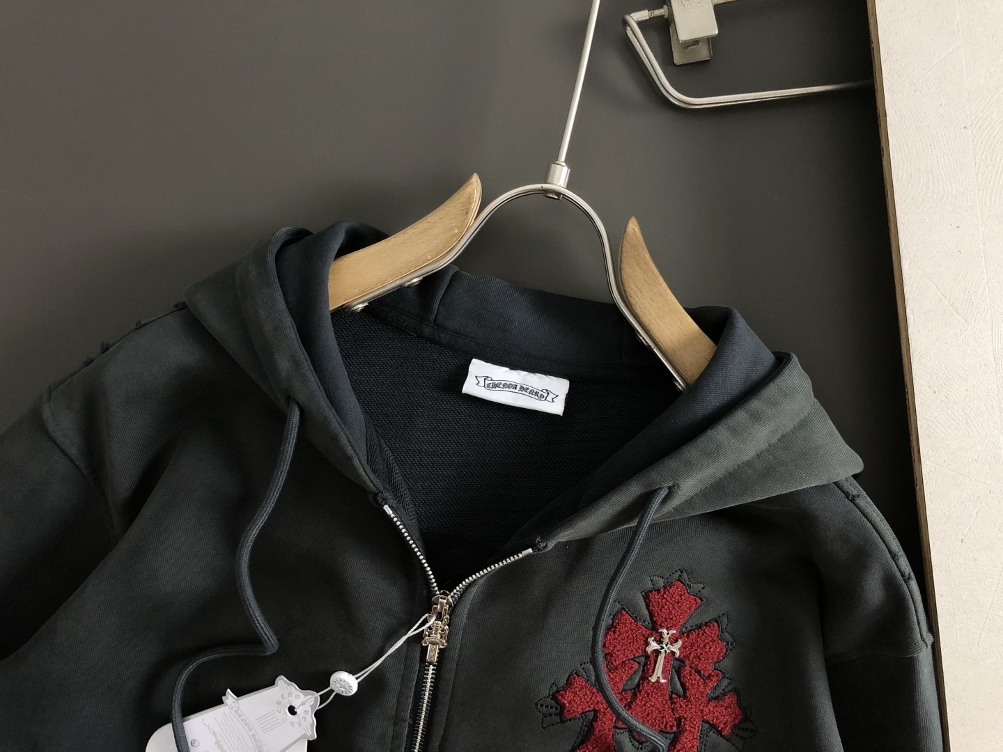 Men's Gothic Cross Washed Hoodie, Full Zip Sweatshirt, Casual Fashion Pullover 5 cmp i1760639894185 2295 0 1