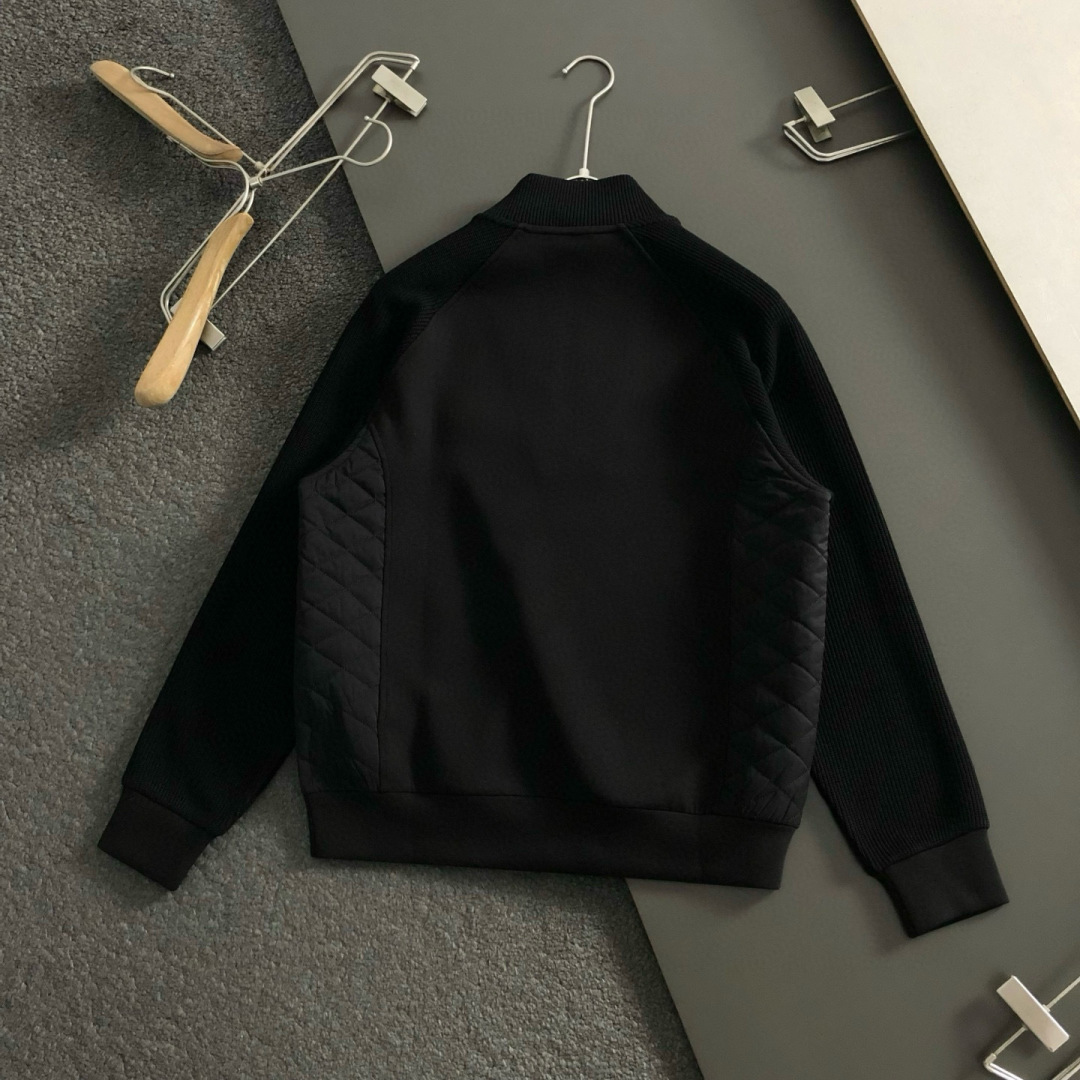 Mon*拉绒版型M-XXXL2025秋冬云柔系列双面料拼接简约百搭拉链logo贴标内里拉绒时尚百搭立领卫