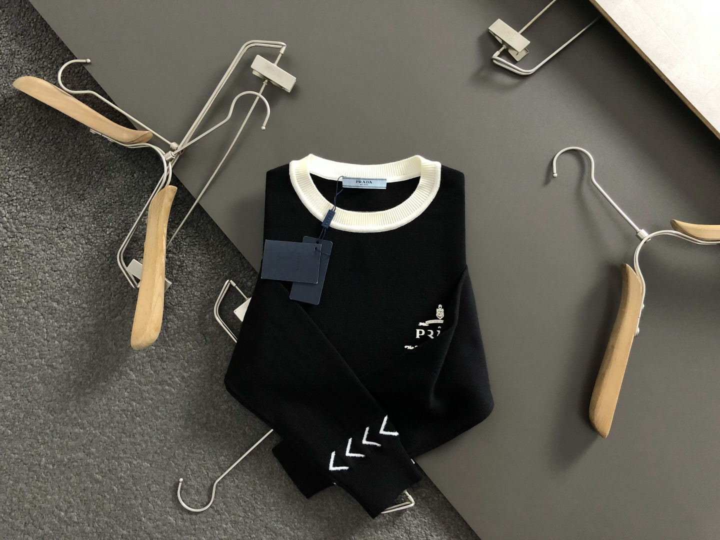 PRADA Slim-Fit Color Block Wool Sweater, Fall/Winter 2025 Collection
