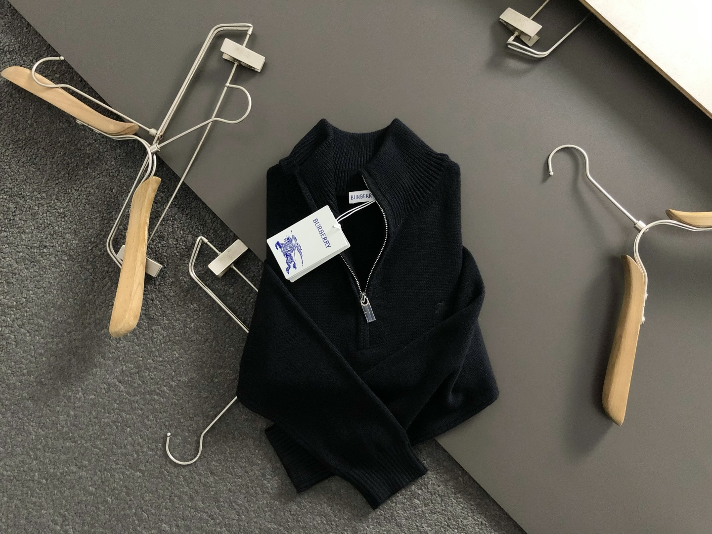 Burberry Fitted Wool Sweater with Embroidered Knight Detail - Autumn/Winter Collection