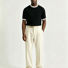 Loro Piana*尺码M-xxxl 属性 2026秋冬针织衫 成分 绵羊毛混纺 老钱风轻奢男士短袖针织T恤,柔和米杏 Loro Piana*尺码M-xxxl 属性 2026秋冬针织衫 成分 绵羊毛混纺 老钱风轻奢男士短袖针织T恤,柔和米杏