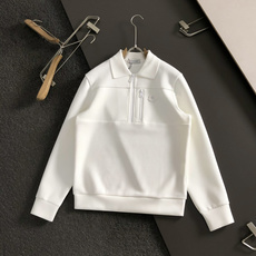Mon*尺码M-xxxl 属性 2026秋冬卫衣长袖 轻奢男士翻领半拉链长袖套头衫,干净纯白色调,采用针织竖纹+平滑面料 Mon*尺码M-xxxl 属性 2026秋冬卫衣长袖 轻奢男士翻领半拉链长袖套头衫,干净纯白色调,采用针织竖纹+平滑面料