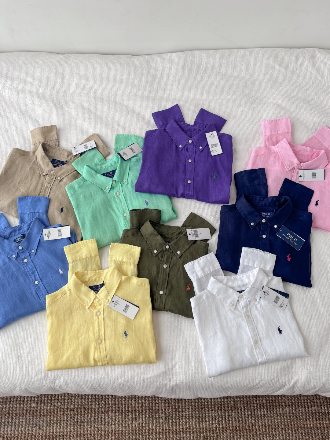 NO:904369,Ralph Lauren, lauren linen shirt 21 control ratio original pure linen - Size S M L19860909拉夫劳伦,lauren亚麻衬衫 21支配比原版纯亚麻 -尺码 S M L XL -材质 亚麻 -产地 印度尼西亚 -颜色 白色 藏青 卡其 橄榄绿 宝蓝 紫色 粉色 黄色 薄荷绿 定制纽扣 特供外贸纱线 一色一码 拉夫外贸代工顶级刺绣 真亚麻才能做出来的薄透天然垂感  面料附有检测报告 市面最高版本,,shirts,,Men's clothing