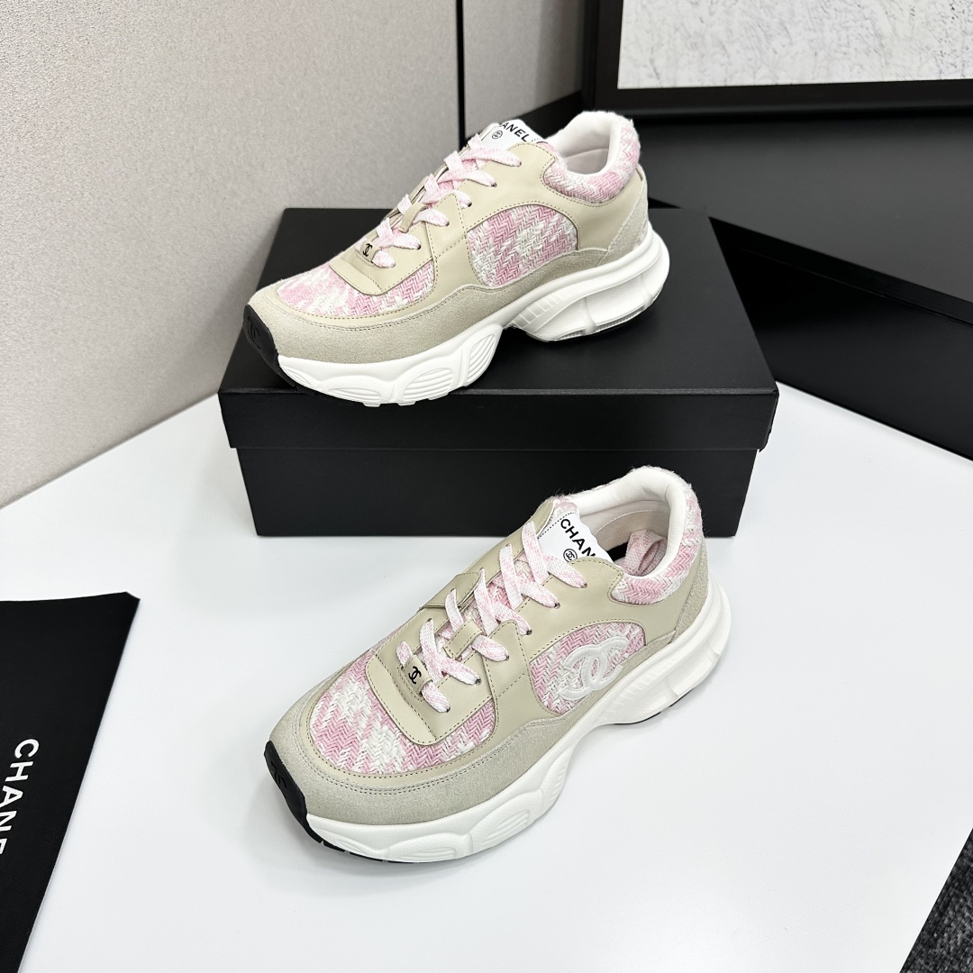 Chanel Women's Multicolor Leather & Fabric CC Logo Chunky Sole Sneakers 4 cmp i1740162410801 4941 0 1