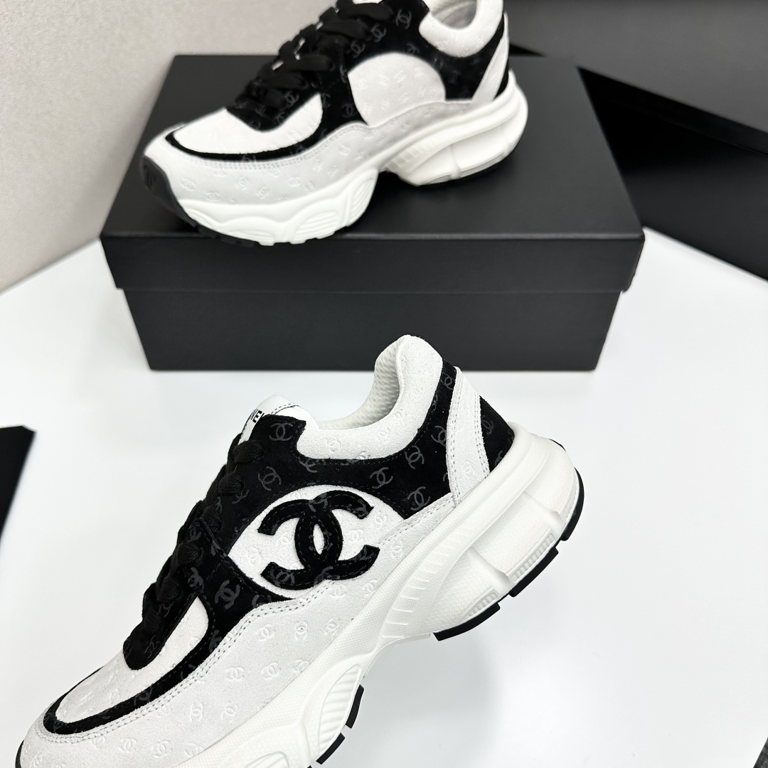 Chanel Women's Sneakers White & Black Leather & Suede Lace-Up Sneakers 5 cmp i1740162441227 8018 0 2