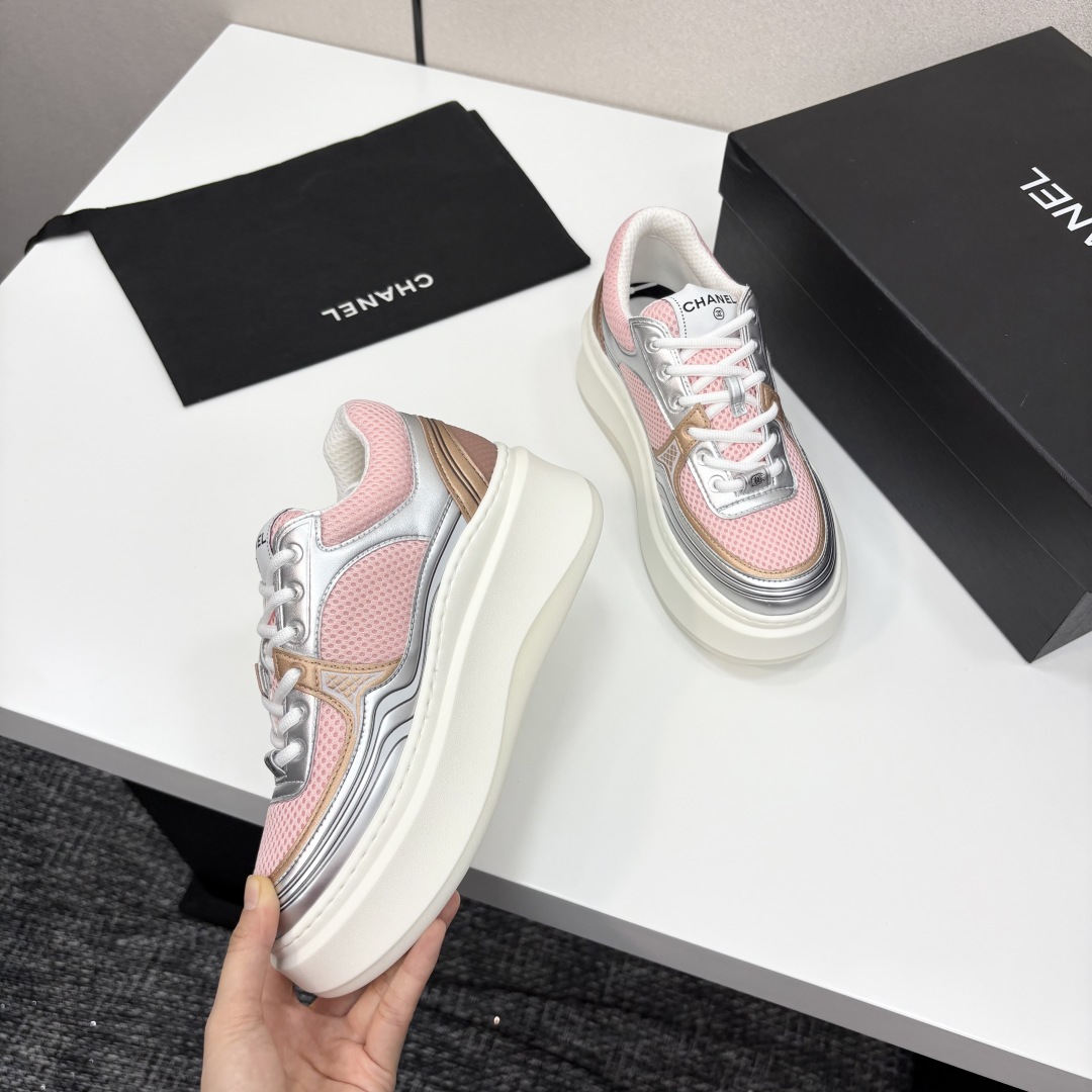 Chanel Women's Panda Sneakers Pink/Silver Leather Upper, Casual Shoes 9 cmp i1745362142599 8008 0 7