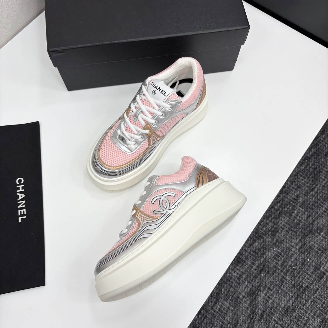 Chanel Women's Panda Sneakers Pink/Silver Leather Upper, Casual Shoes 7 cmp i1745362144012 4161 0 5