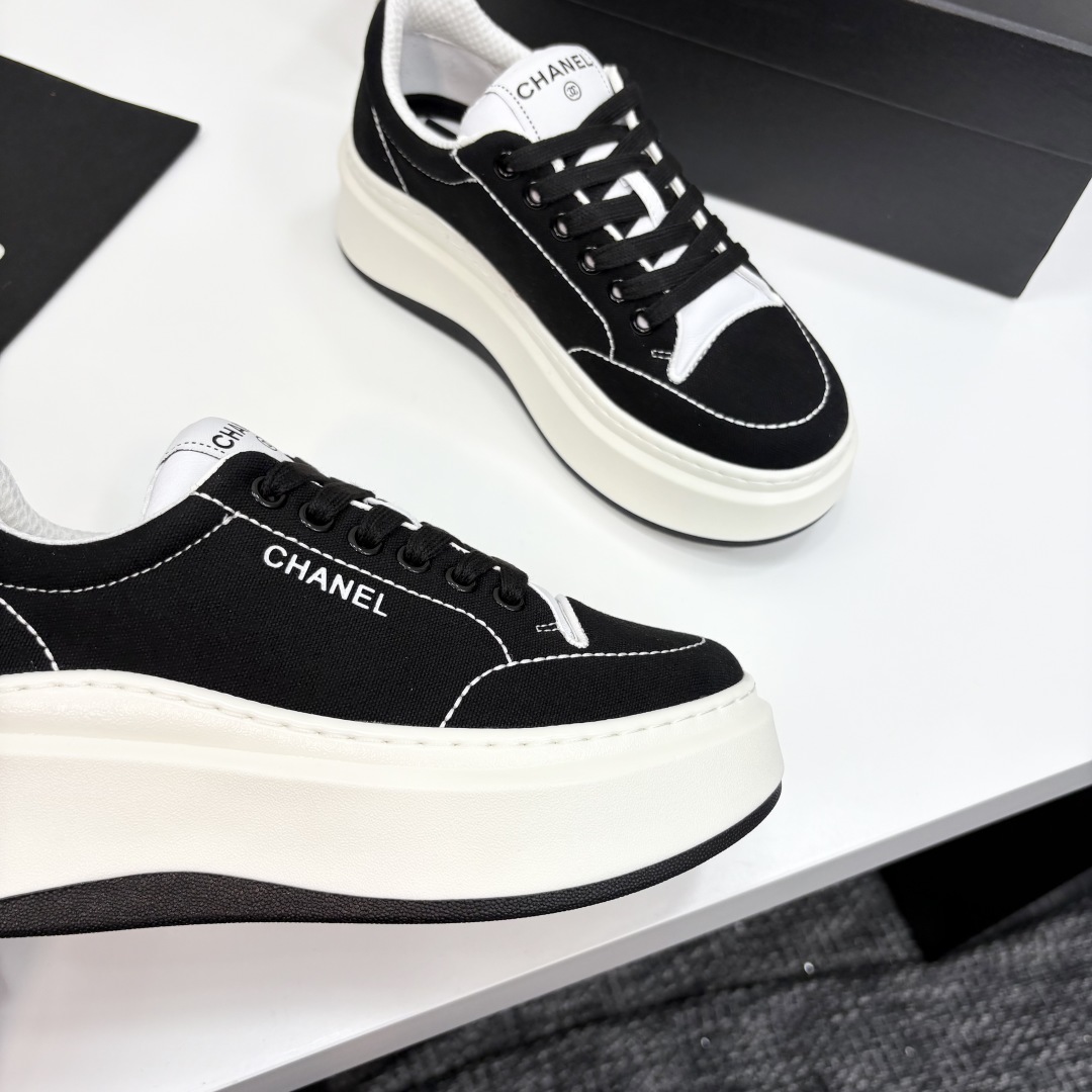 Chanel Women's Black & White Platform Sneakers,Stylish Design,Comfortable to wear 10 cmp i1745405011037 5190 0 8