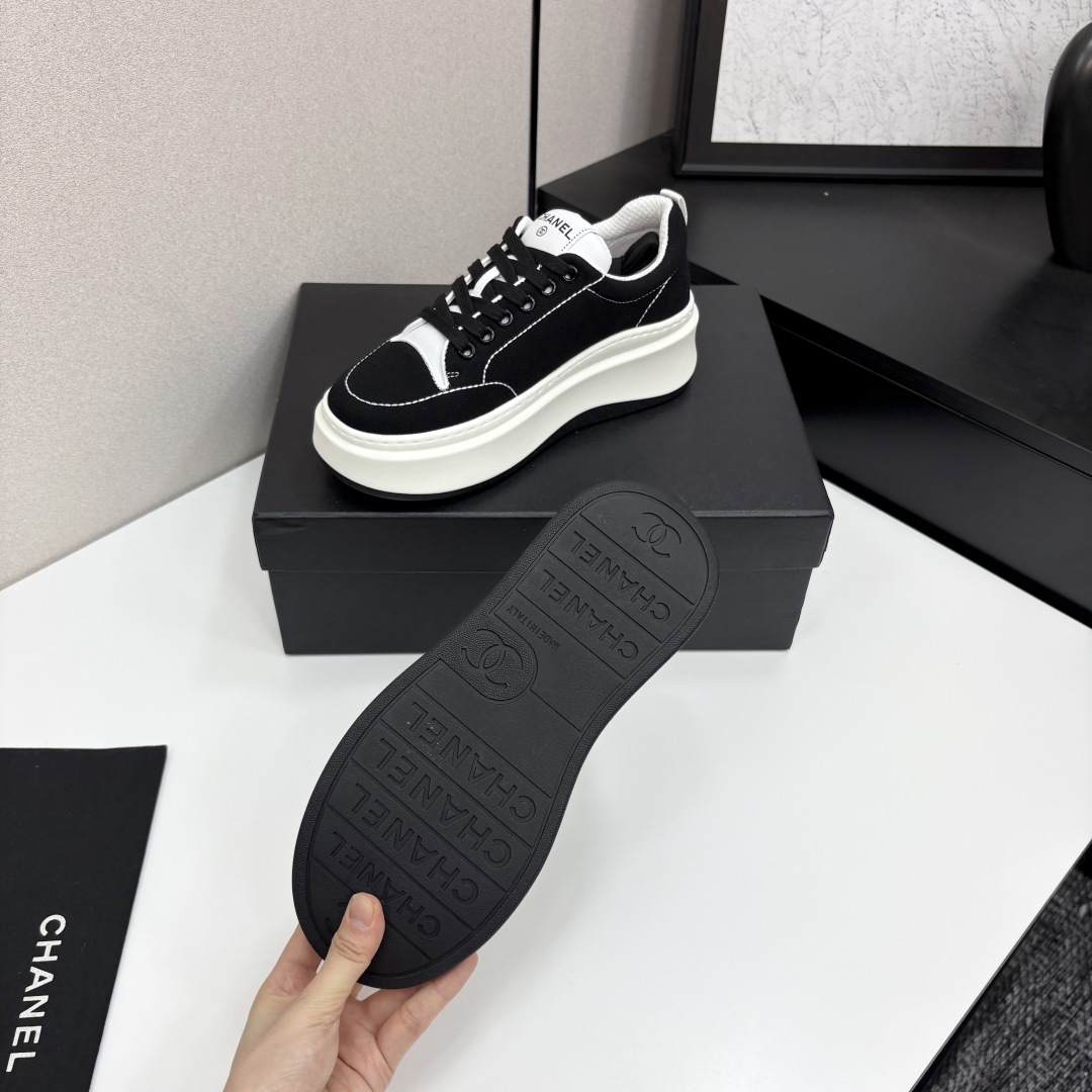 Chanel Women's Black & White Platform Sneakers,Stylish Design,Comfortable to wear 5 cmp i1745405011040 7184 0 3