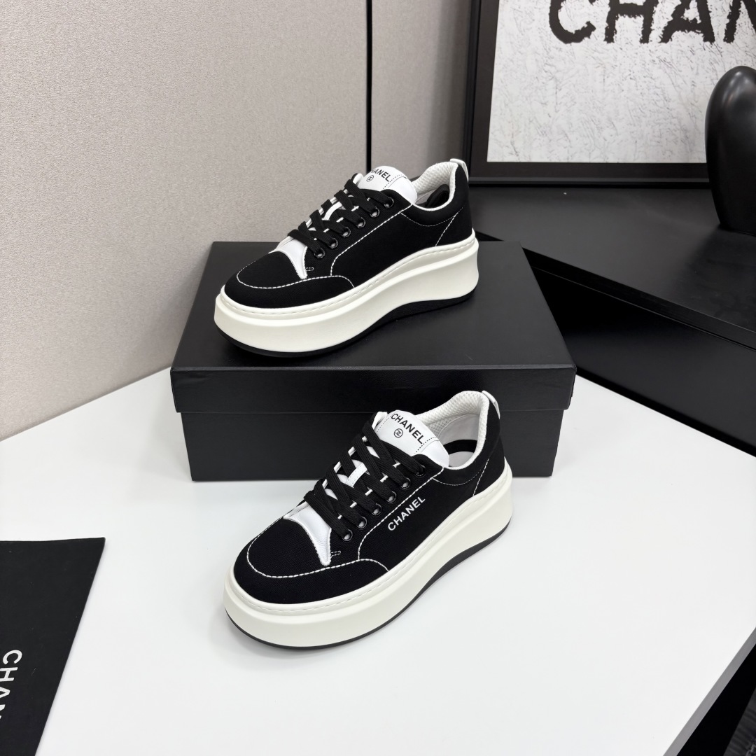 Chanel Women's Black & White Platform Sneakers,Stylish Design,Comfortable to wear 4 cmp i1745405013413 6524 0 1
