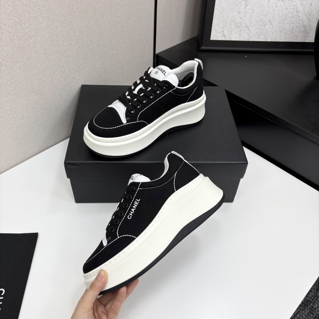 Chanel Women's Black & White Platform Sneakers,Stylish Design,Comfortable to wear 2 cmp i1745405013418 1445 0 2